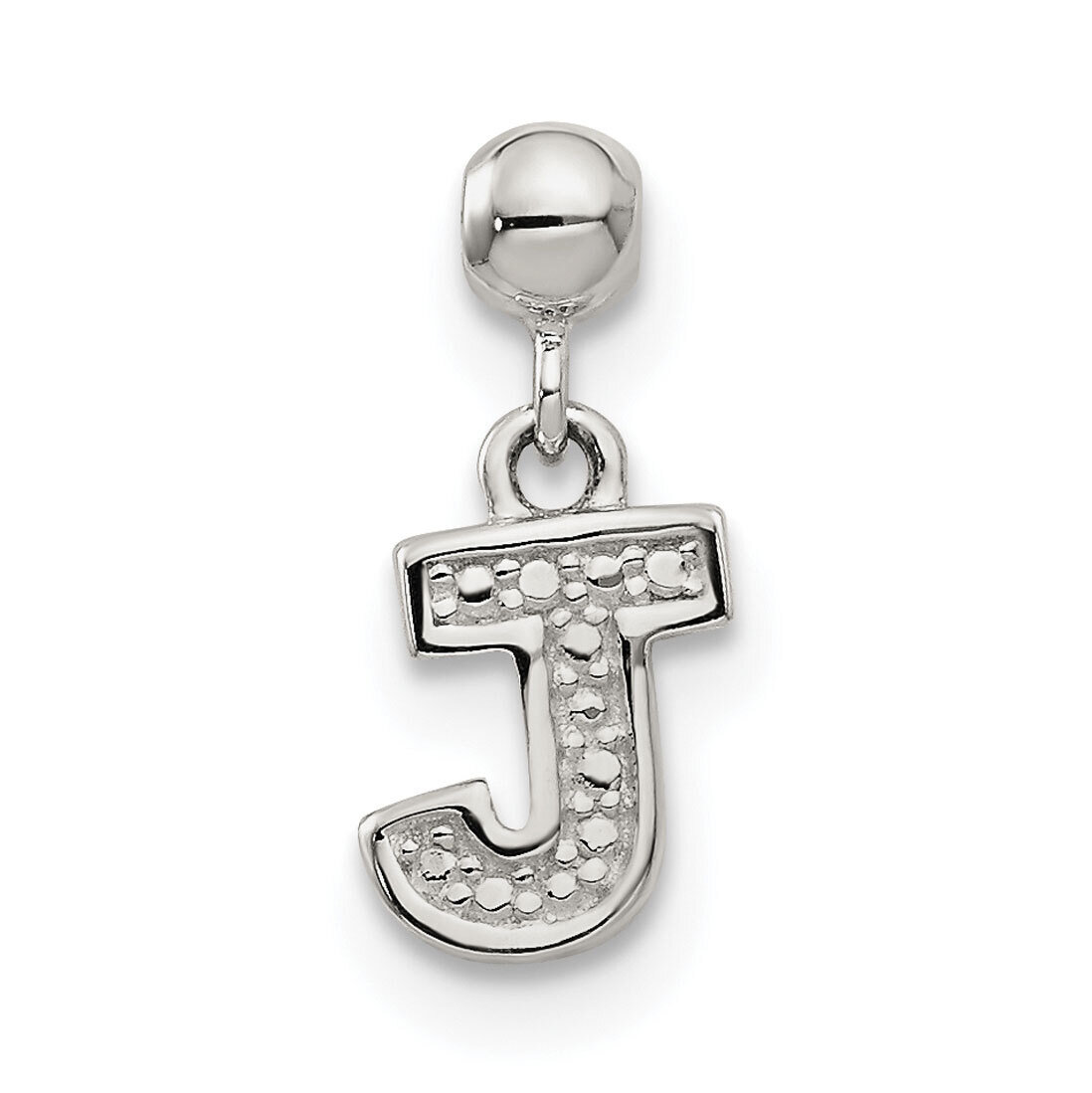 Letter J Charm Sterling Silver Dangle QMM190J, MPN: QMM190J,