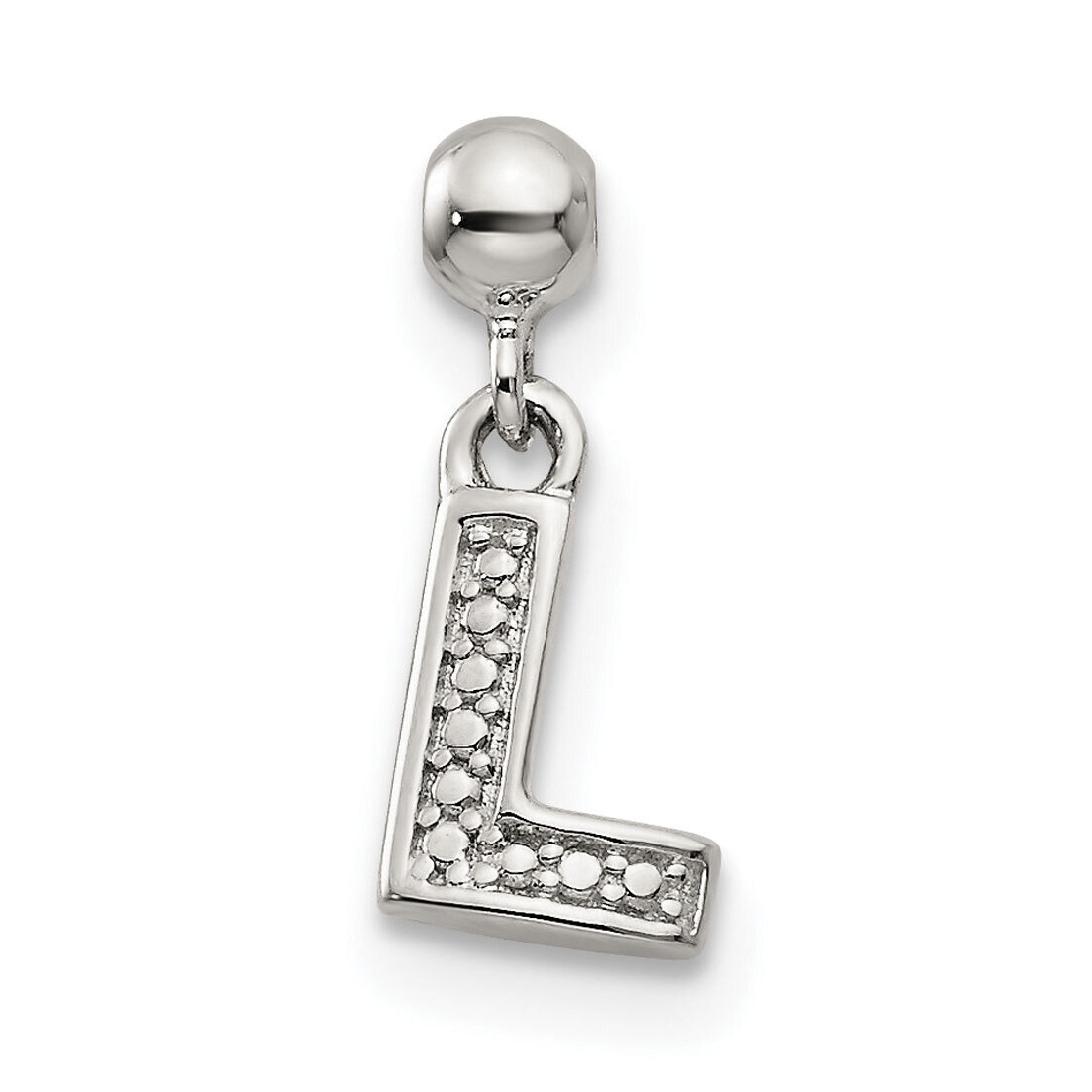 Letter L Charm Sterling Silver Dangle QMM190L, MPN: QMM190L,
