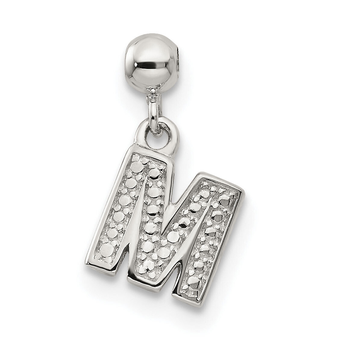 Letter M Charm Sterling Silver Dangle QMM190M, MPN: QMM190M,