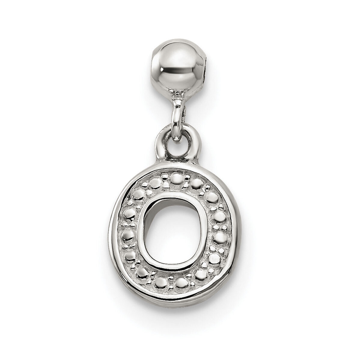 Letter O Charm Sterling Silver Dangle QMM190O, MPN: QMM190O,