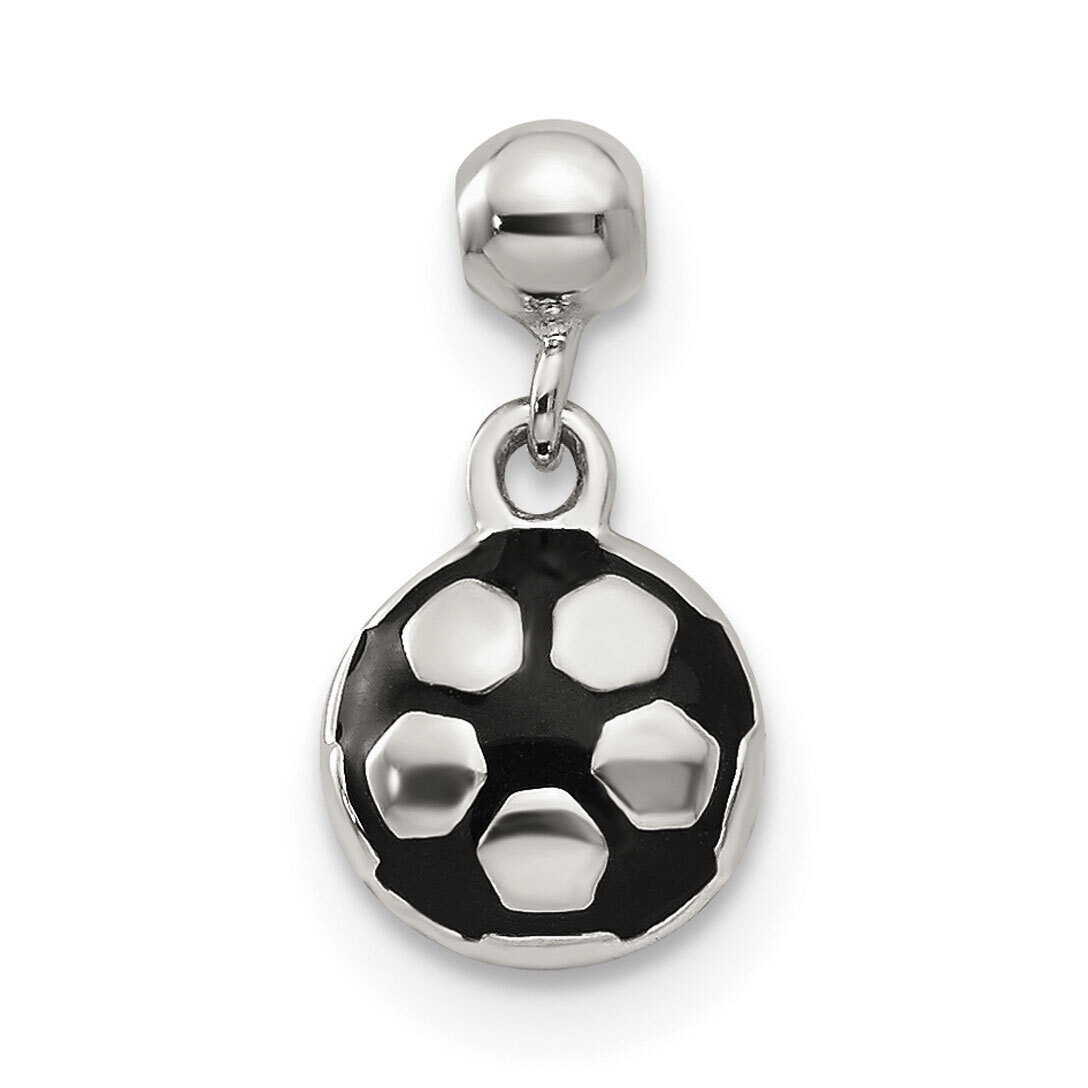 Soccer Ball Charm Sterling Silver Enamel Dangle QMM220