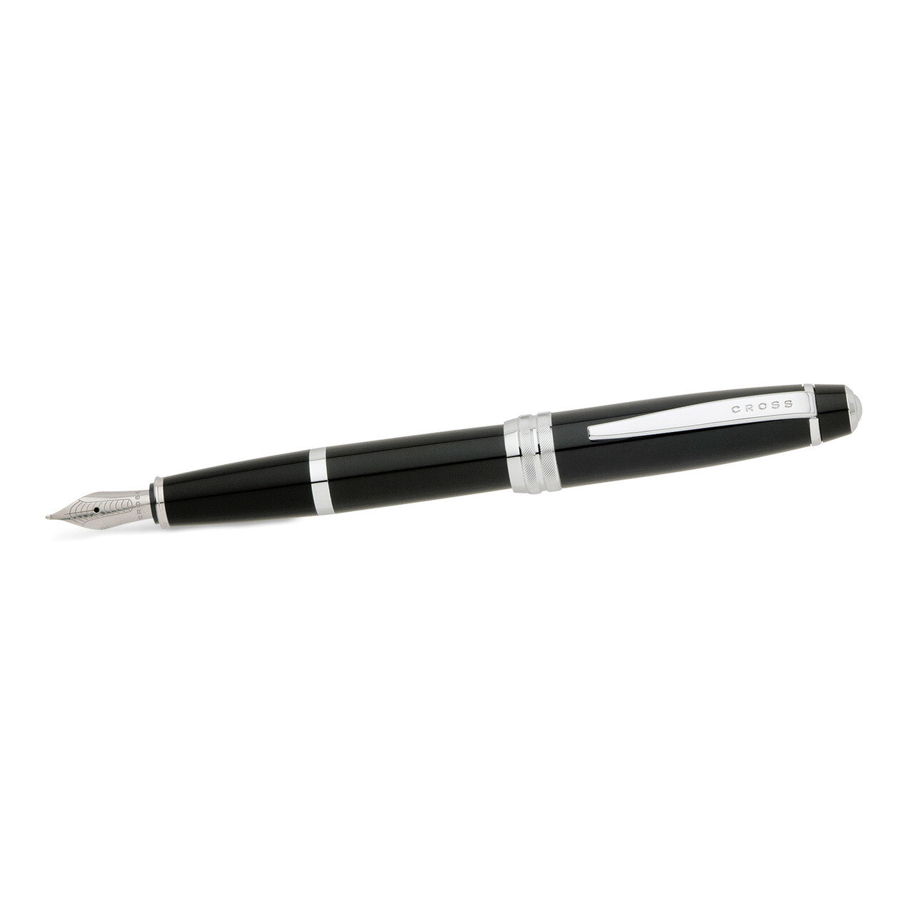 Bailey Black Lacquer Fountain Pen with Medium Stainless Steel Nib GM14298