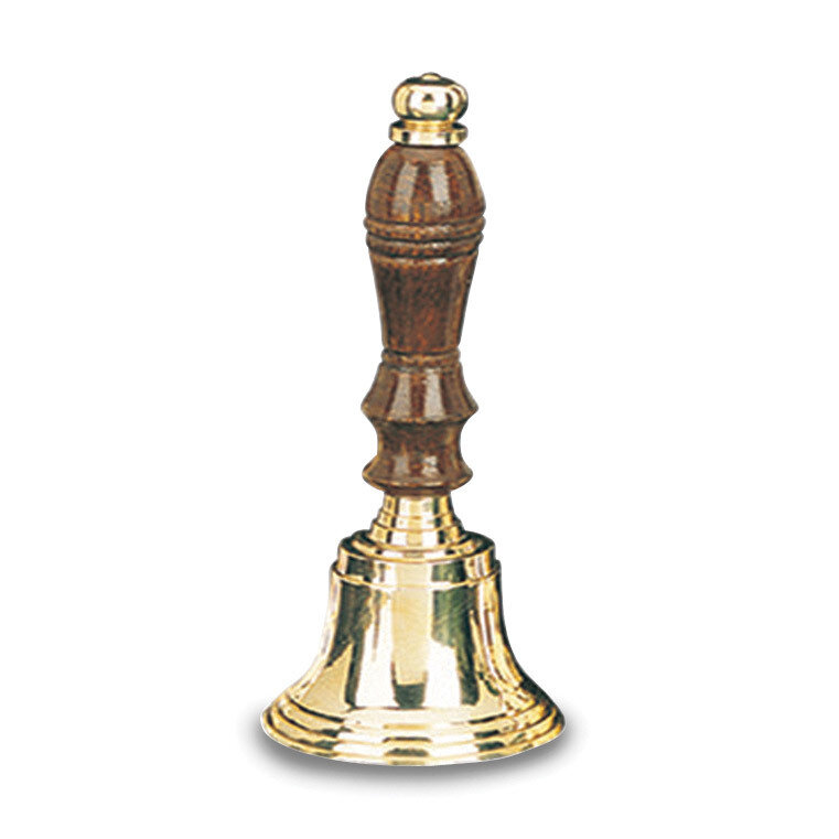 Small Lacquered Brass Wooden Handle Hand Bell GM15611, MPN: GM15611, 612152421024