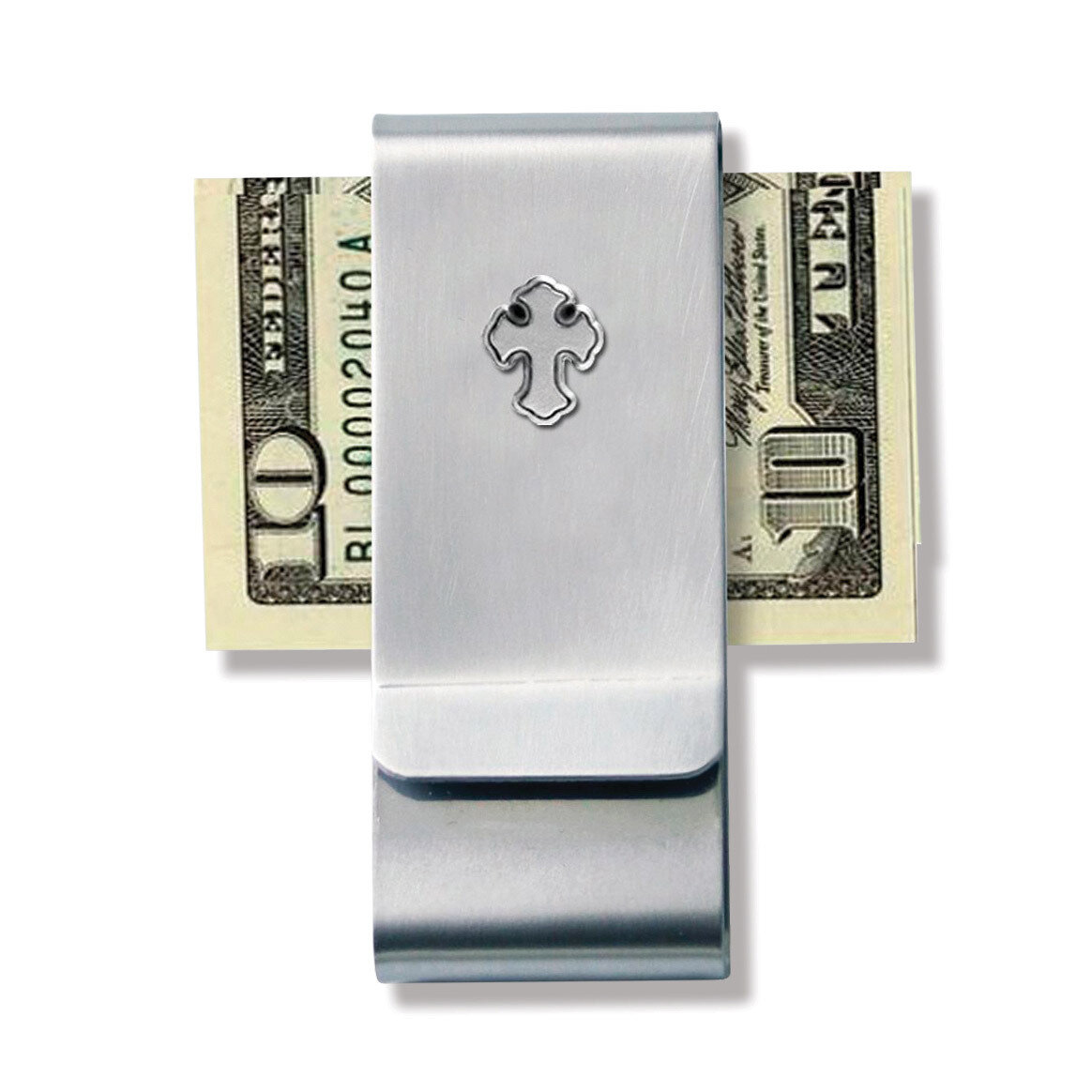 Steel Cross Satin Double Money Clip Engravable GM18272, MPN: GM18272, 785525274470