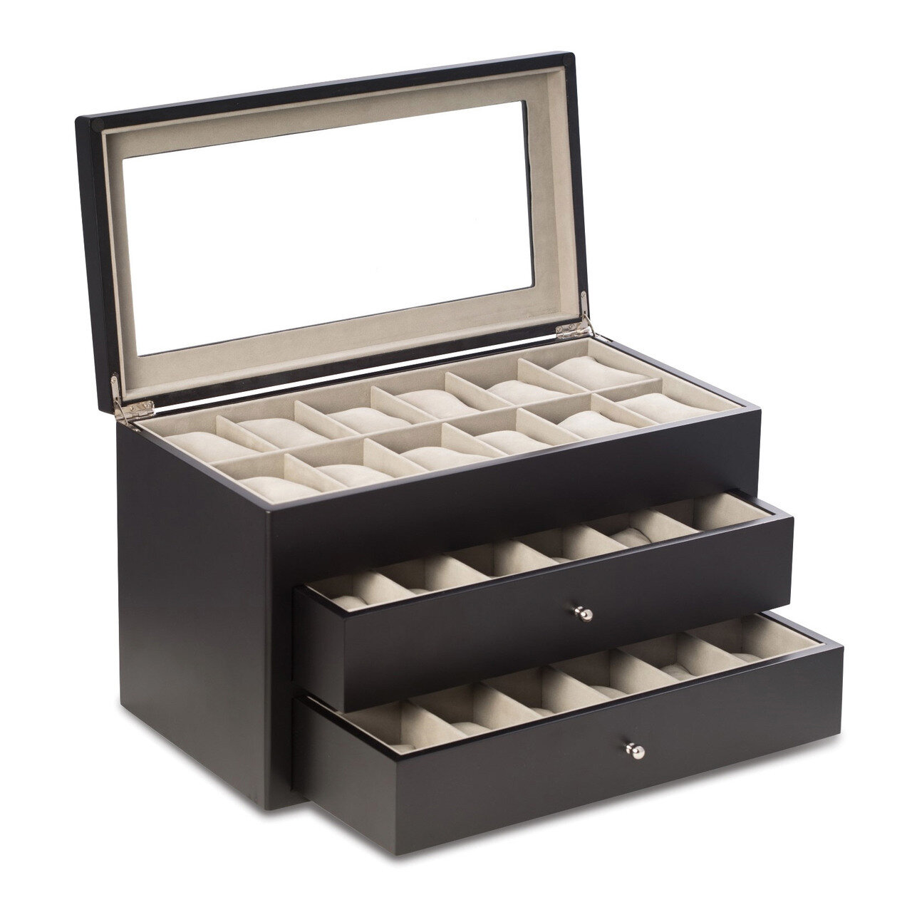Matte Black Finish Wood 36-Watch Case GM18310, MPN: GM18310, 797140576860