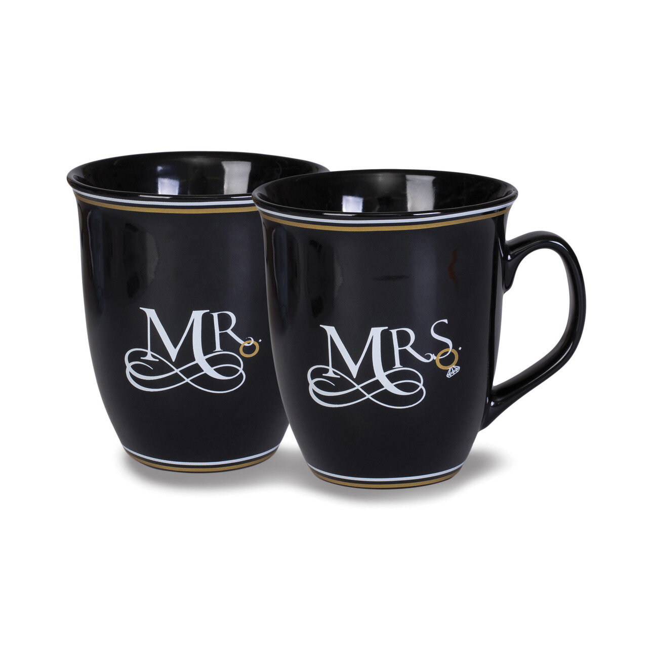Ceramic Stone Mr. &amp; Mrs. Mug Set GM18508
