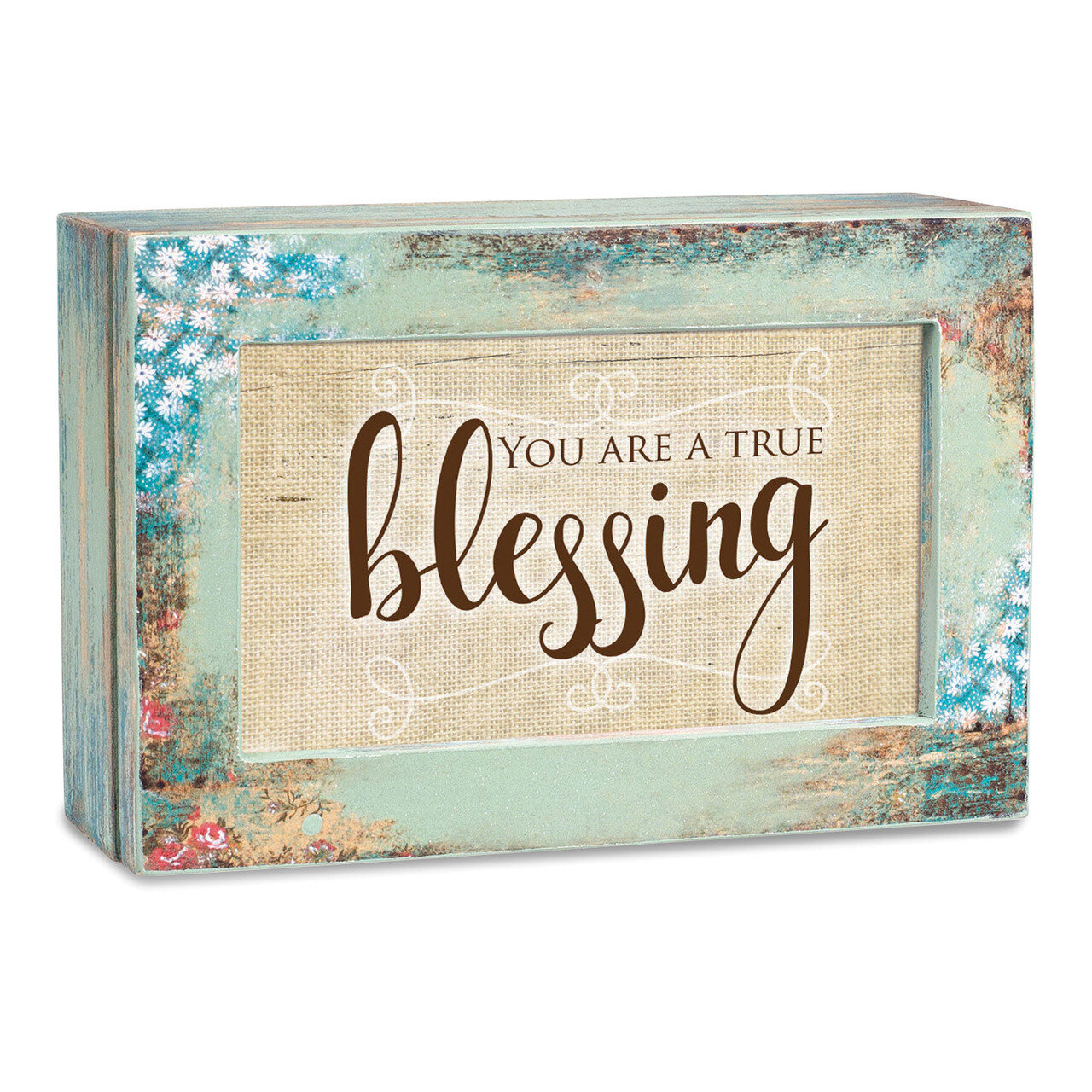 Blessing Music Box Decoupage Distressed Finish GM18531