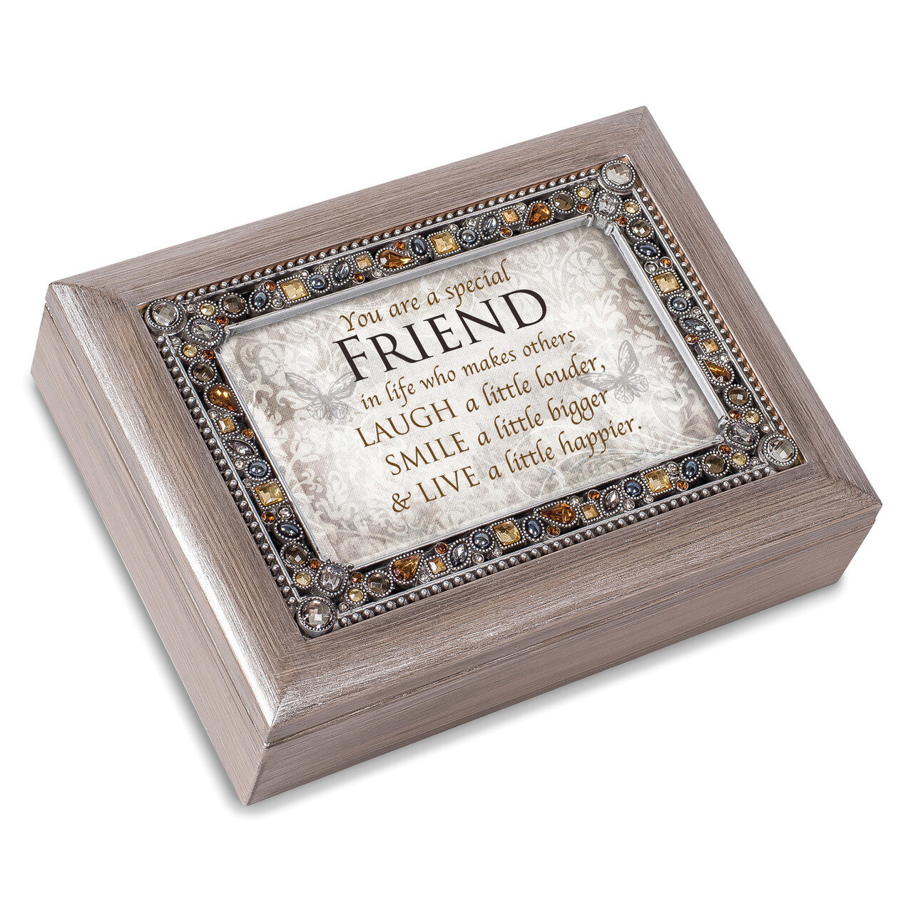 Special Friend Music Box Jeweled Woodgrain Resin GM18583, MPN: GM18583, 633303847227