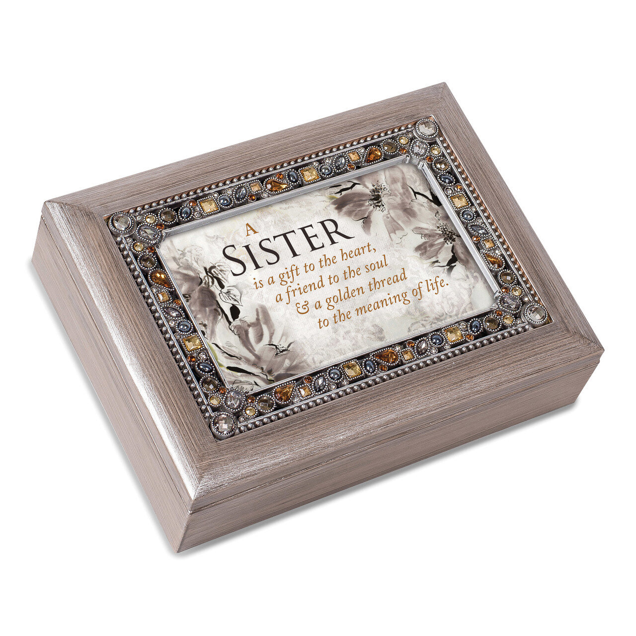 Sister Music Box Jeweled Woodgrain Resin GM18585, MPN: GM18585, 633303821128