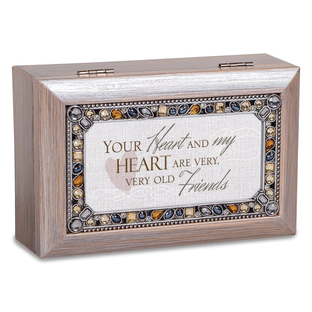Jeweled Woodgrain Resin Your Heart Music Box GM18612