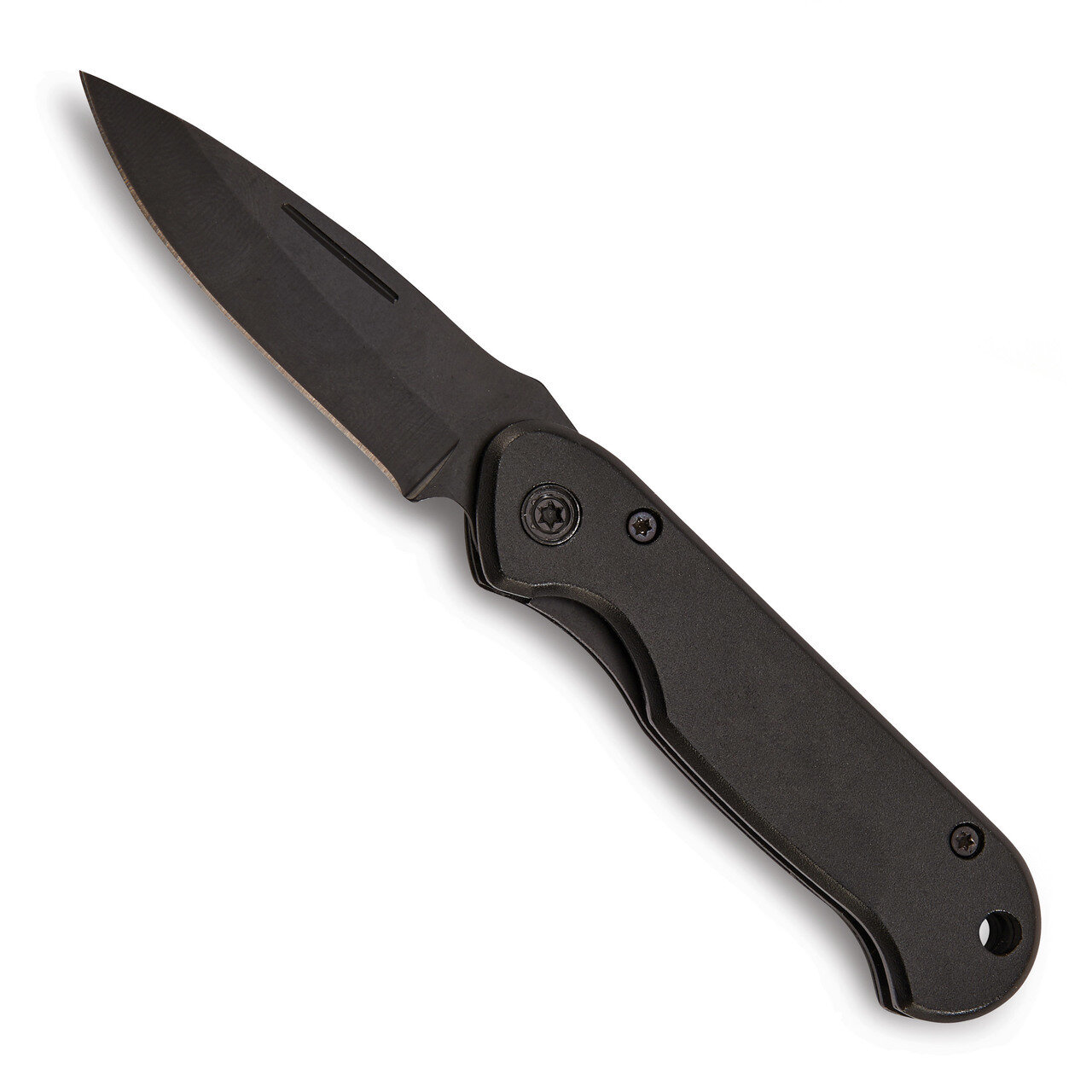 All Black Locking Pocket Knife Engravable GM18718