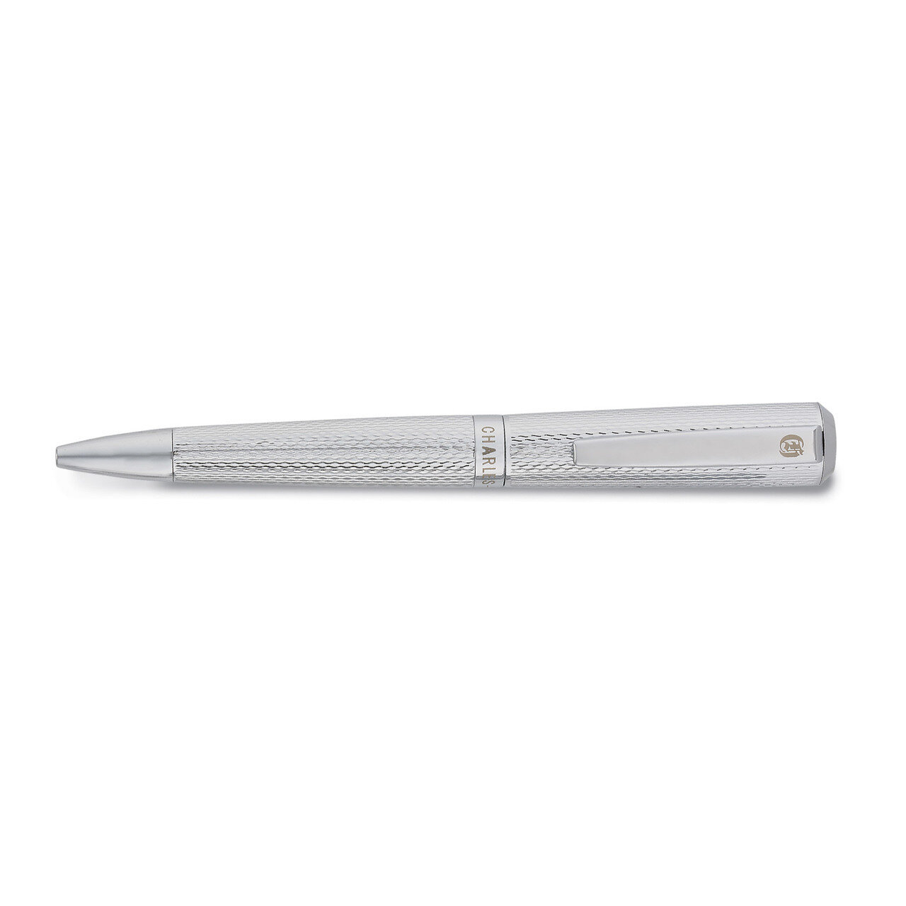 Charles Hubert Silver-tone Textured Art Deco Ballpoint Pen GM18976