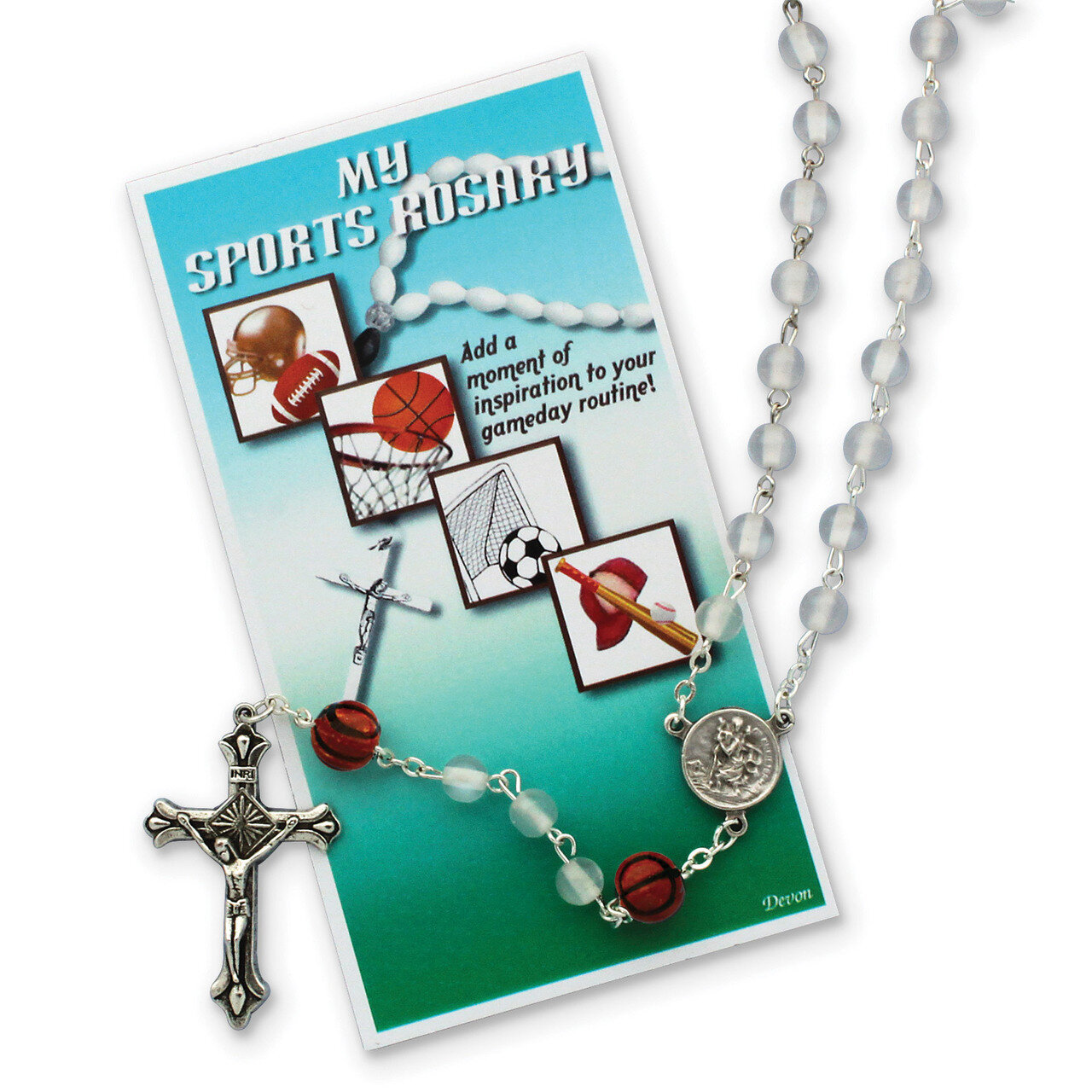 Girls White Basketball Sports Rosary GM19738, MPN: GM19738, 827225600927