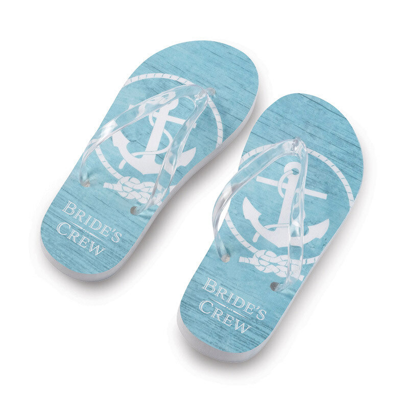 Lillian Rose Small Size 5-6 Aqua Brides Crew Flip Flops GM20246