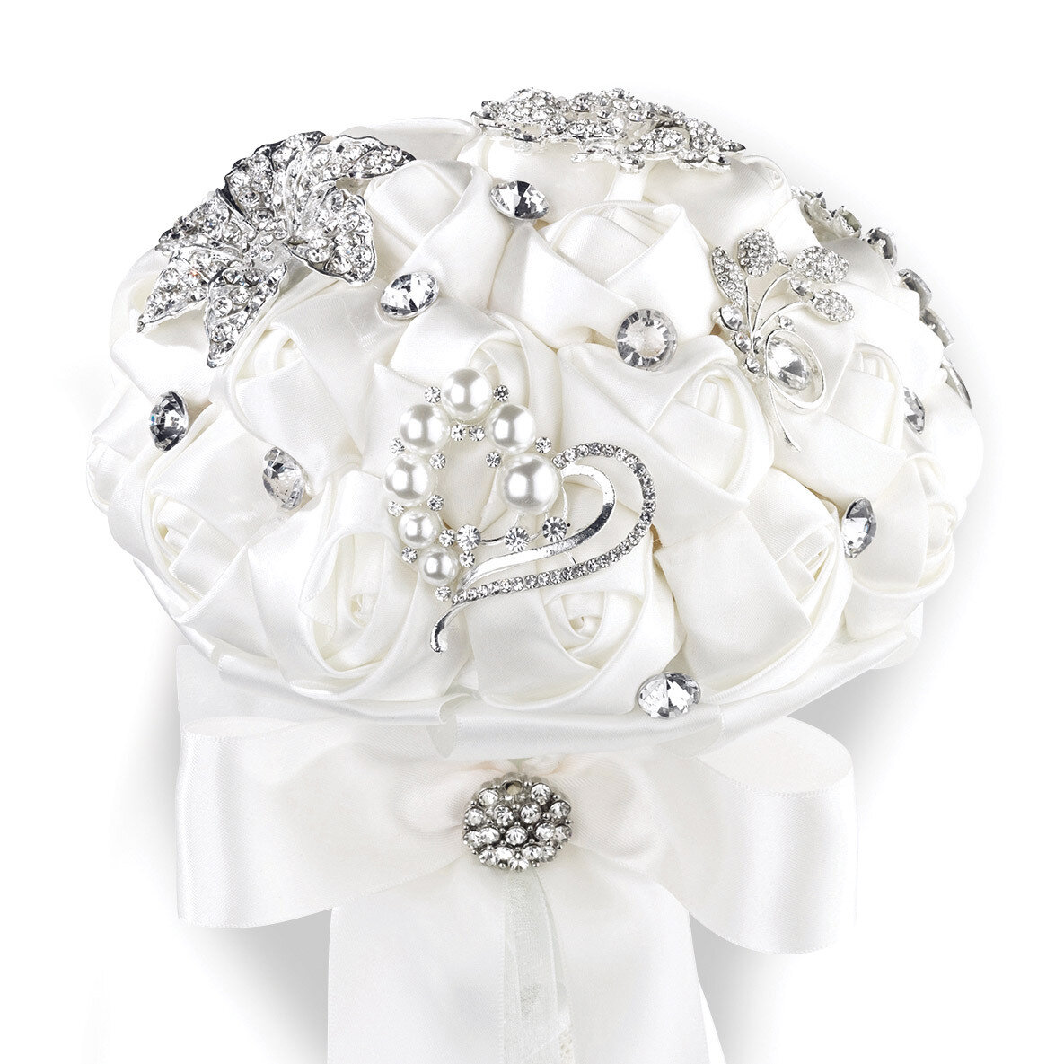 Lillian Rose White Crystal Flower Wedding Bouquet GM20281