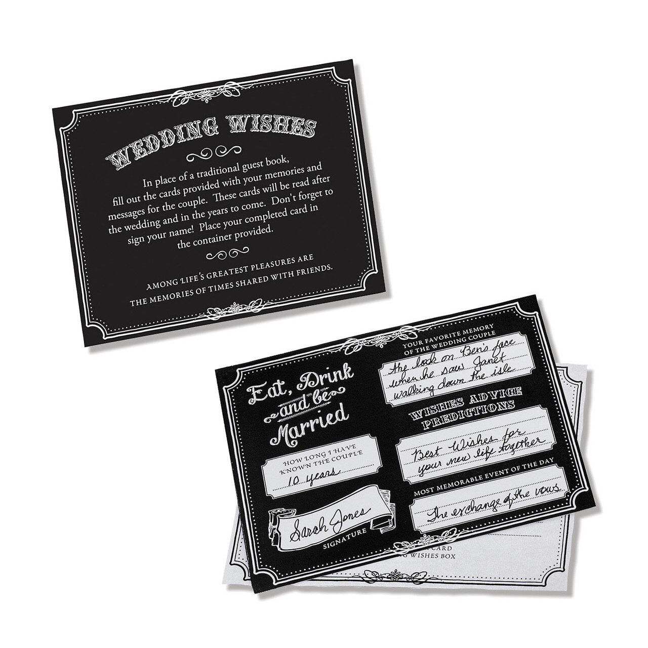Lillian Rose Set of 48 Black Wedding Wishes Cards GM20301, MPN: GM20301, 710309399070