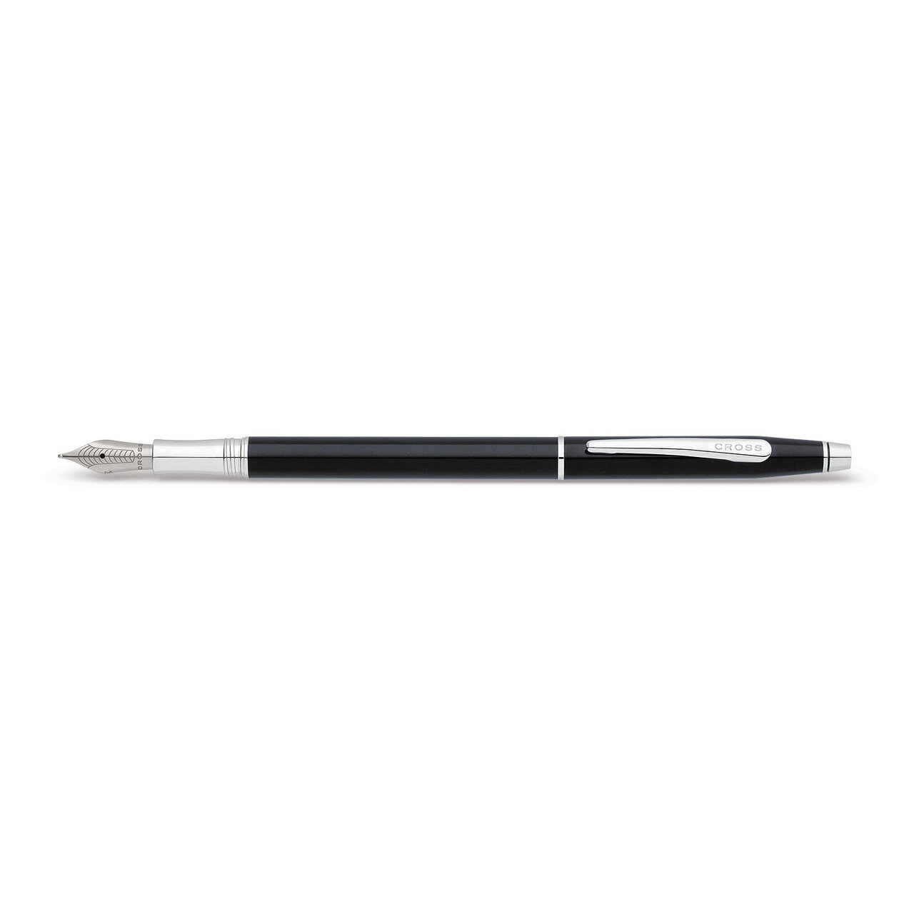 Classic Century Black Lacquer Fountain Pen with Medium Stainless Nib Engravable GM20504