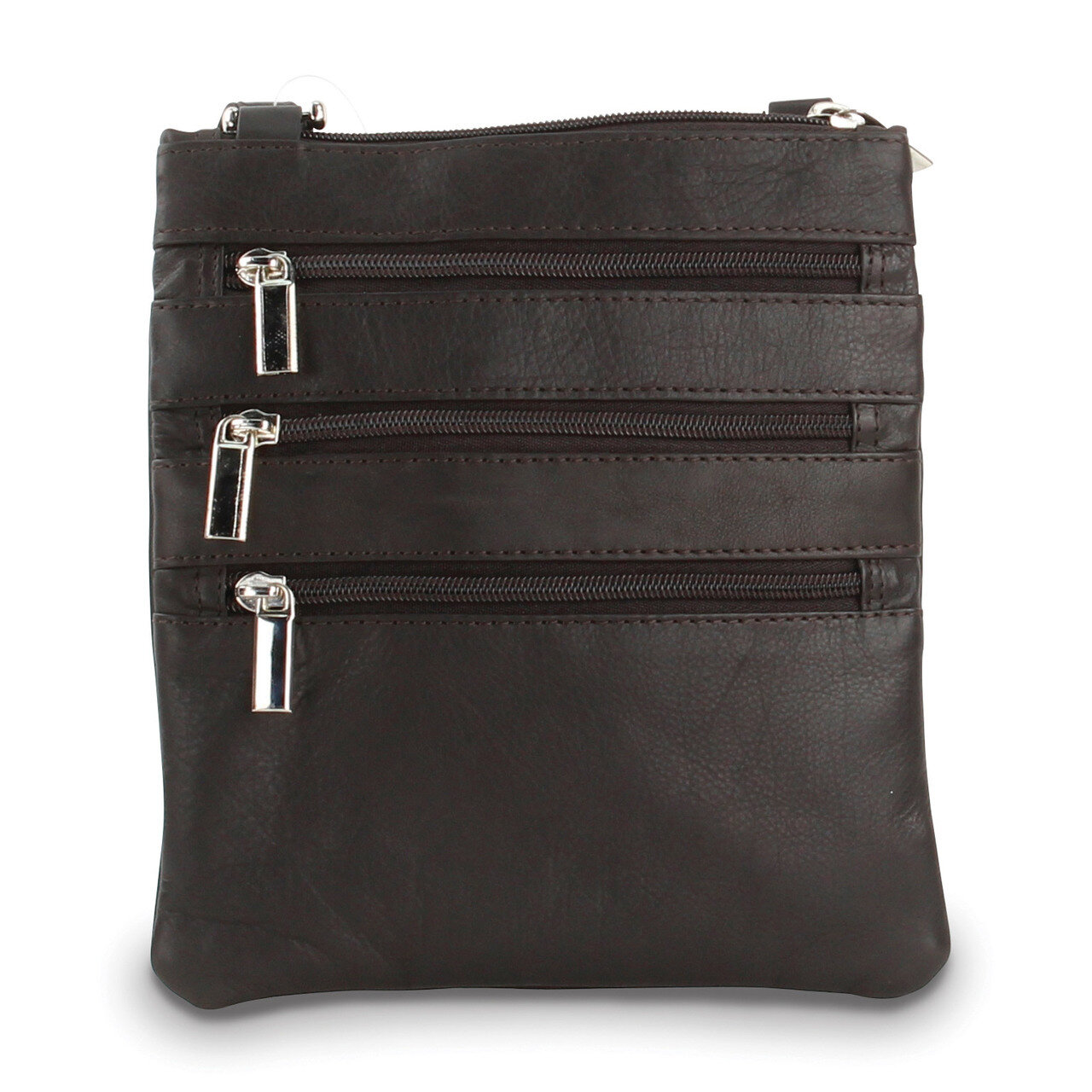 Black Leather Multi Pocket Crossbody Bag GM20622