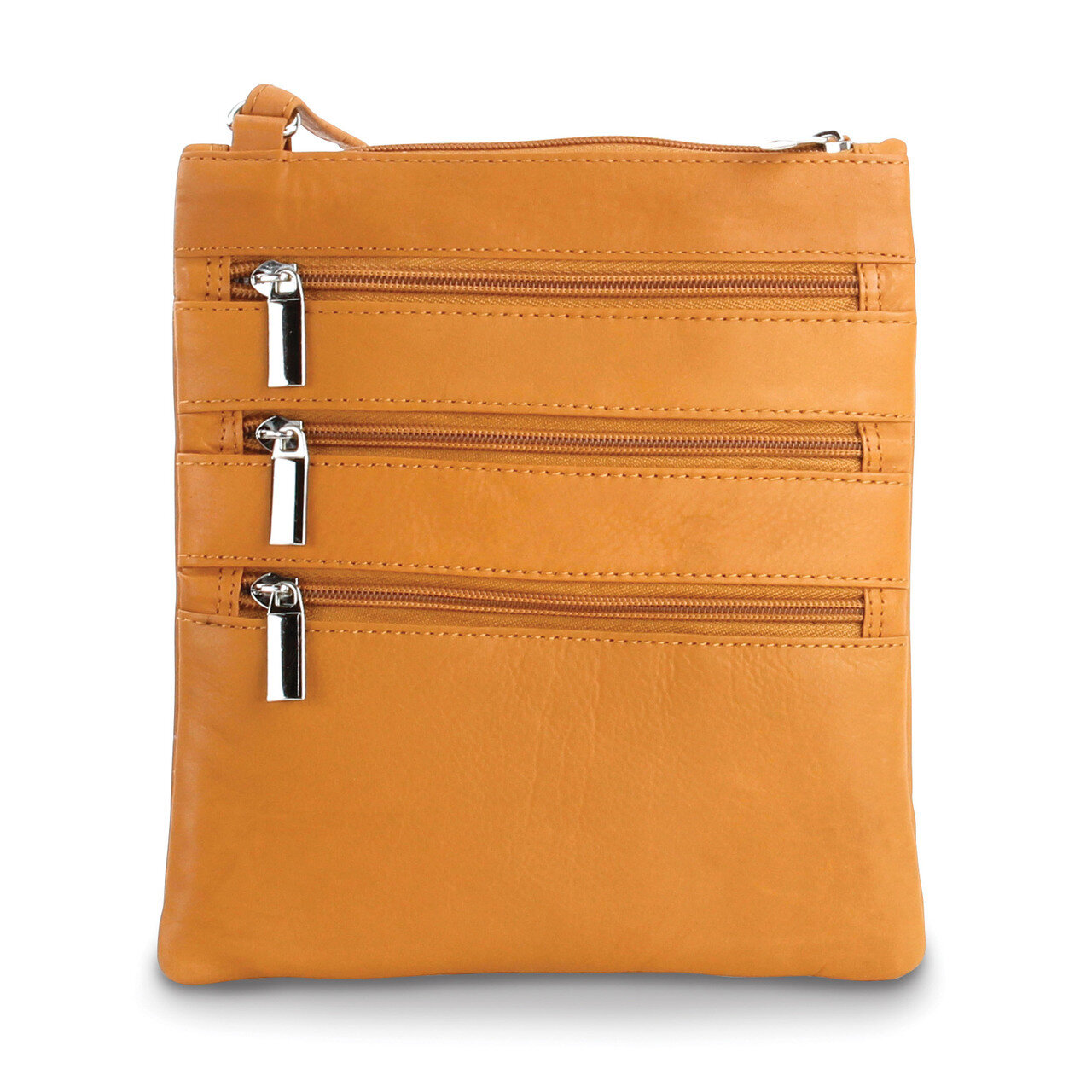 Tan Leather Multi Pocket Crossbody Bag GM20624