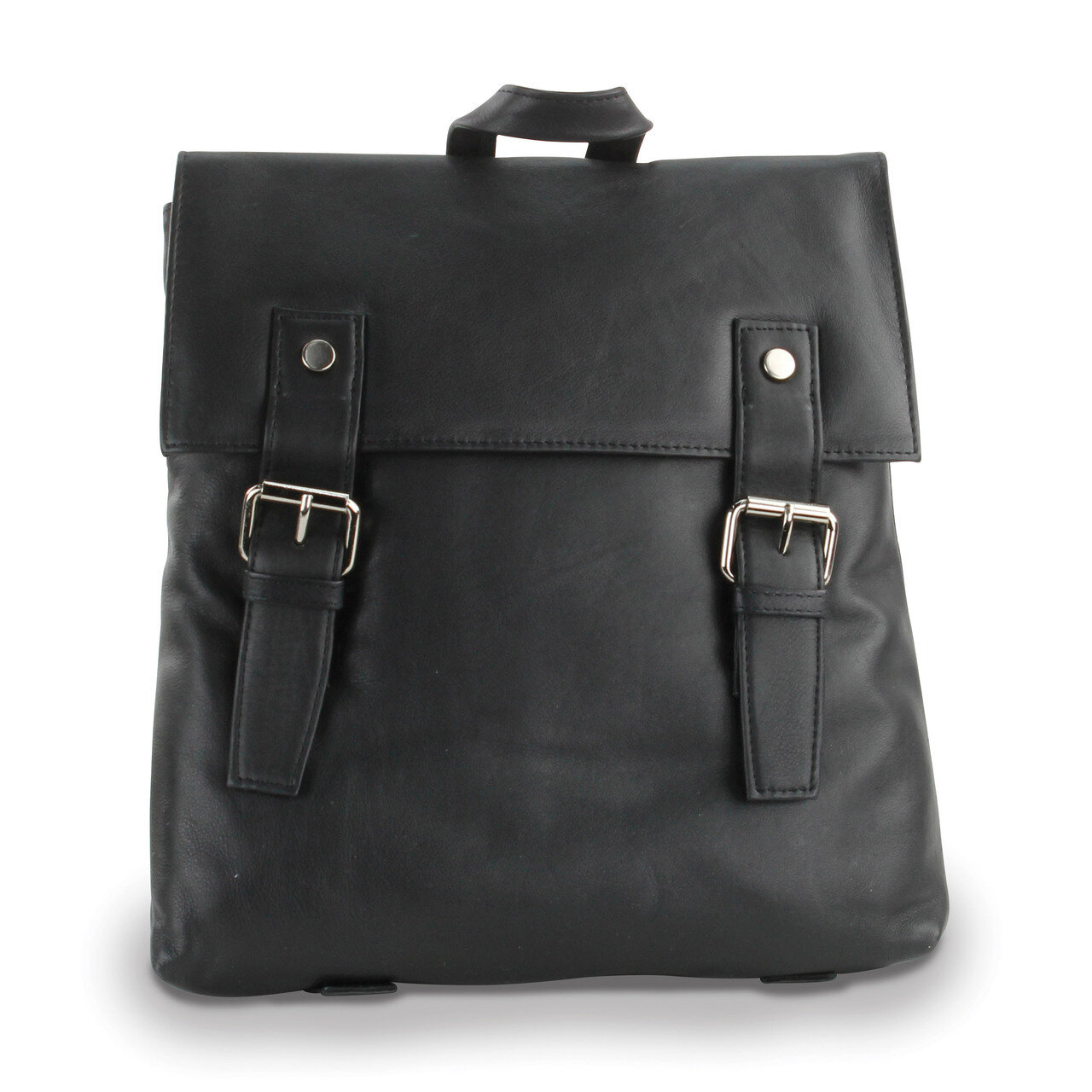 Black Leather Magnetic Buckle Backpack GM20652, MPN: GM20652,