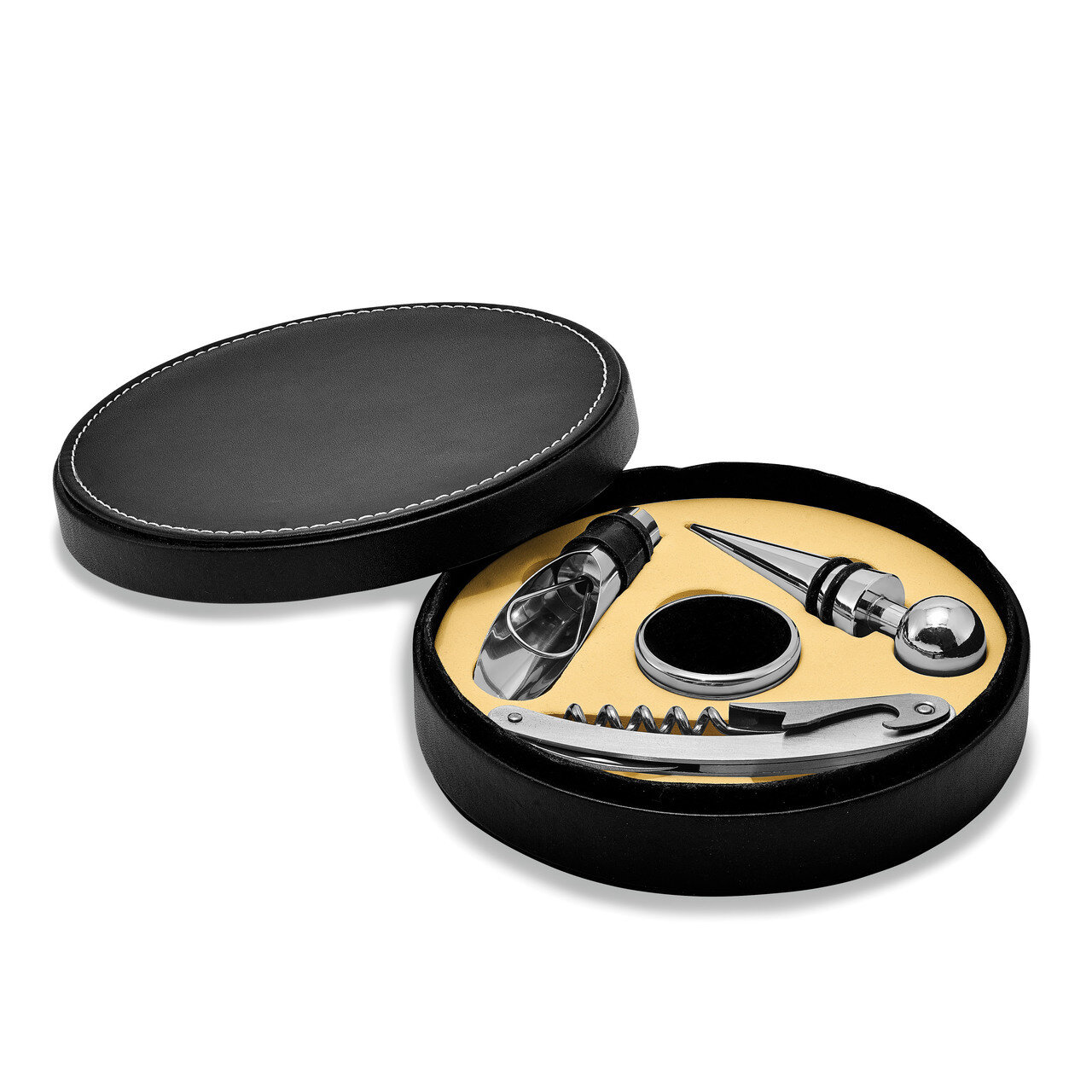 Four Piece Wine Gift Set in Faux Leather Case GM20805, MPN: GM20805, 788089145934