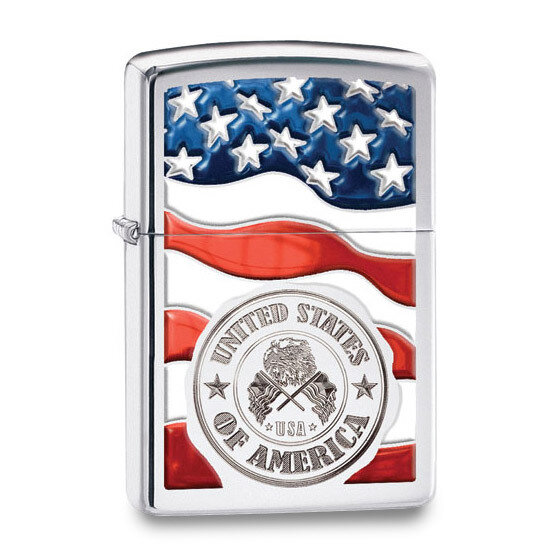 Zippo Chrome Polished United States of America Lighter GM20884
