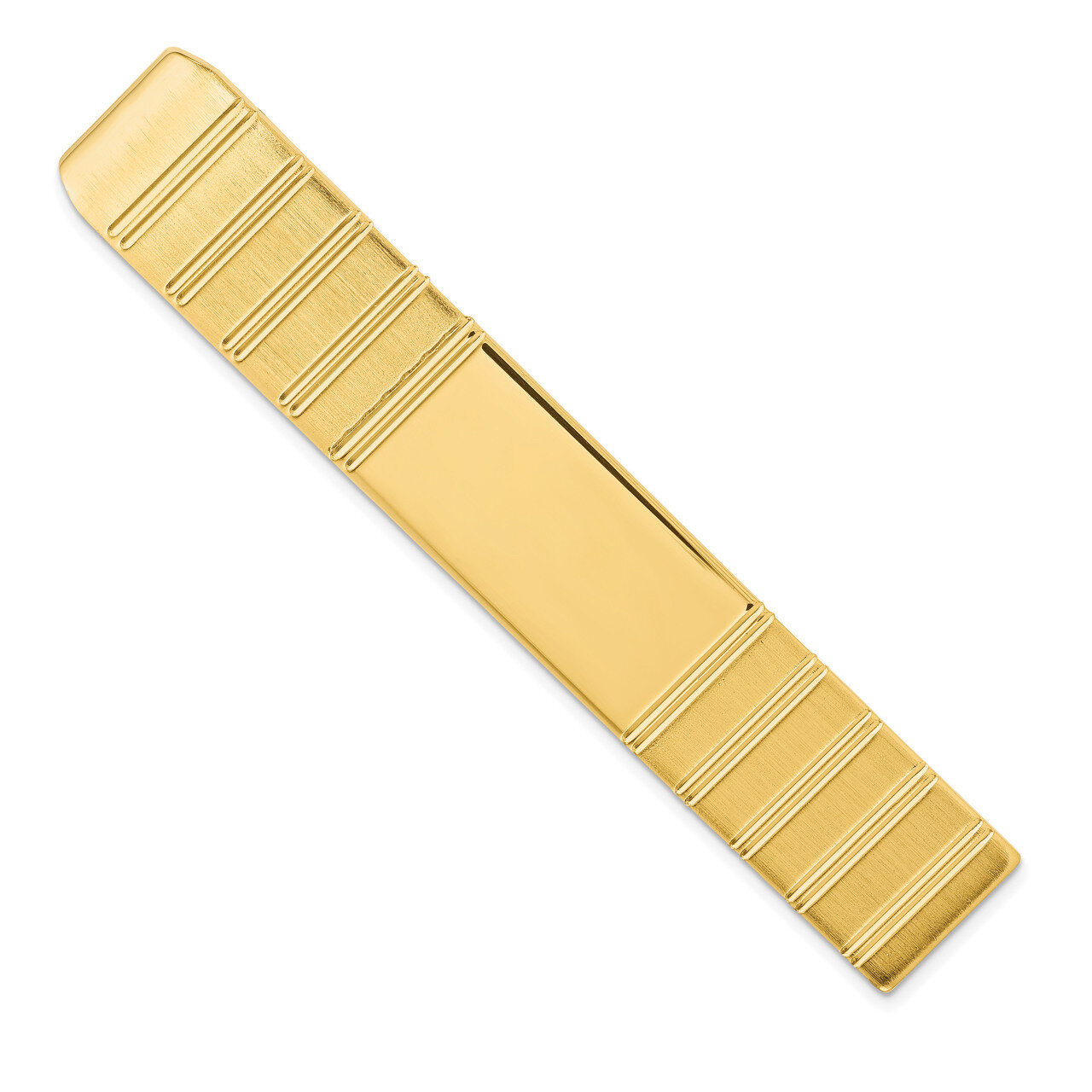Gold-Plated Kelly Waters Engravable Grooved Tie Bar KW755, MPN: KW755,