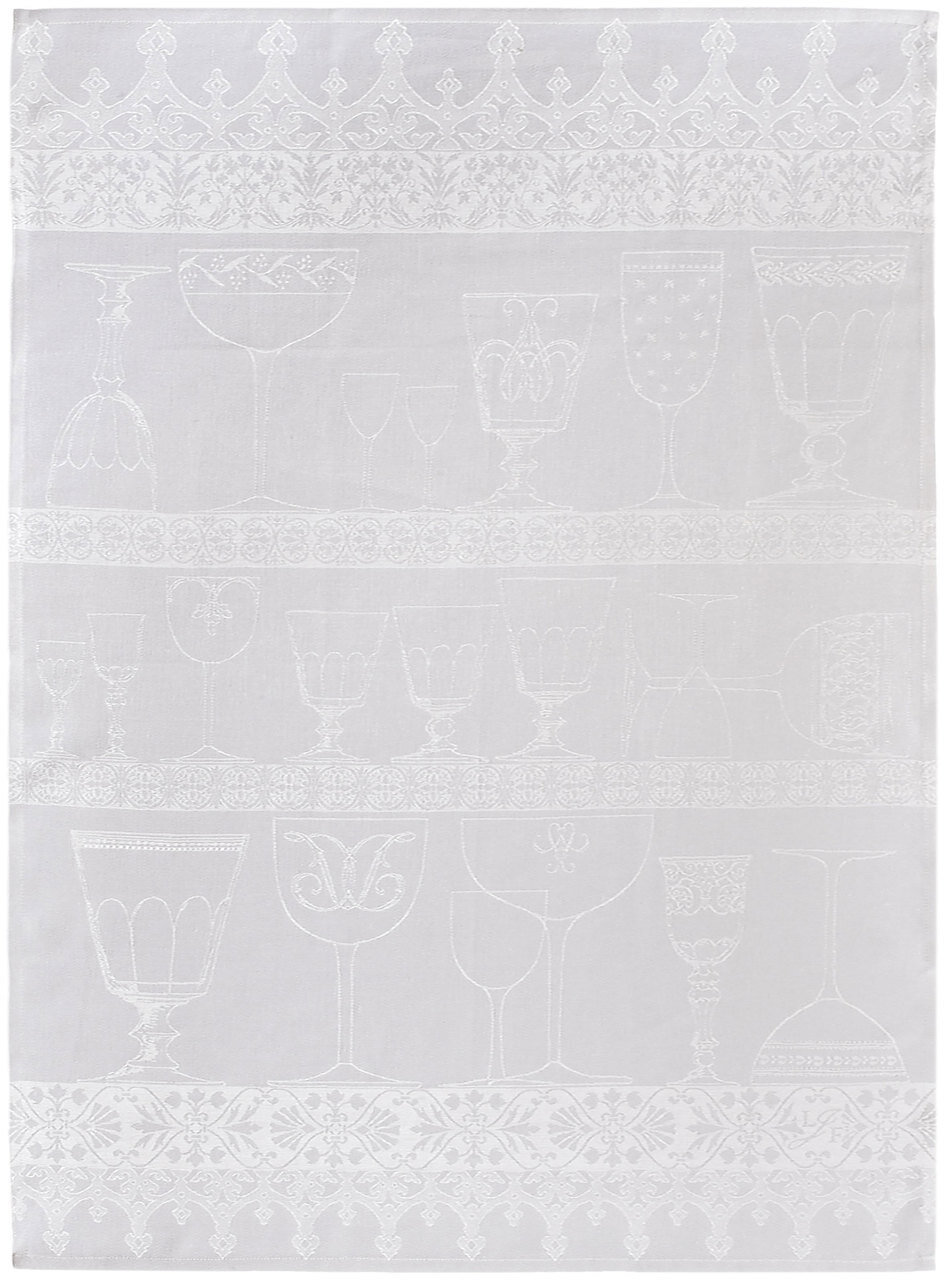 Le Jacquard Francais Cristal White Crystal Towel 24 X 31 Inch 16214 Set of 4