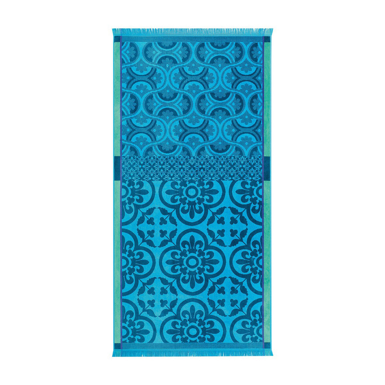 Le Jacquard Francais Santorin Turquoise Beach Towel 39 X 78 Inch 22825