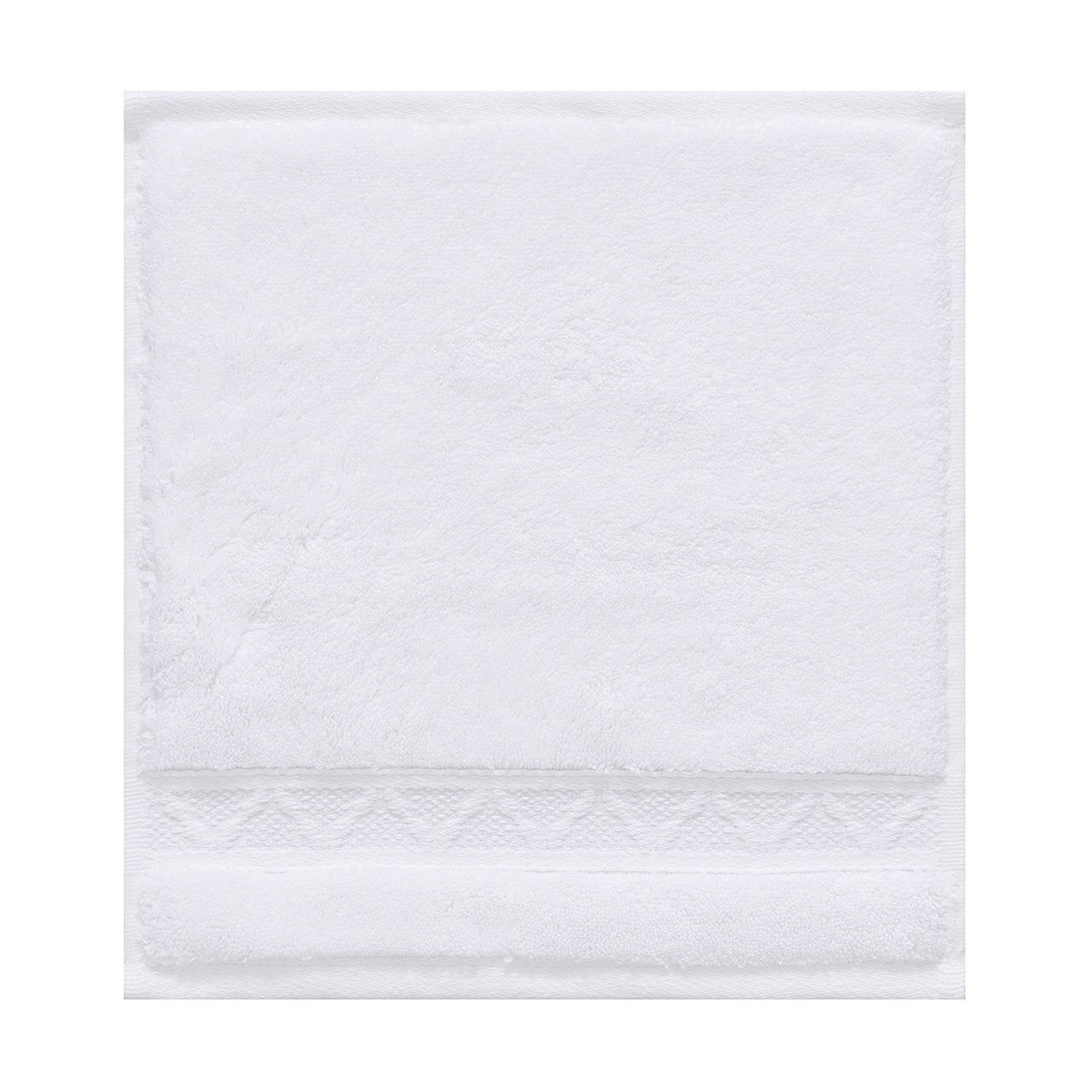 Le Jacquard Francais Caresse White Washcloth 12 X 12 Inch 22827 Set of 4