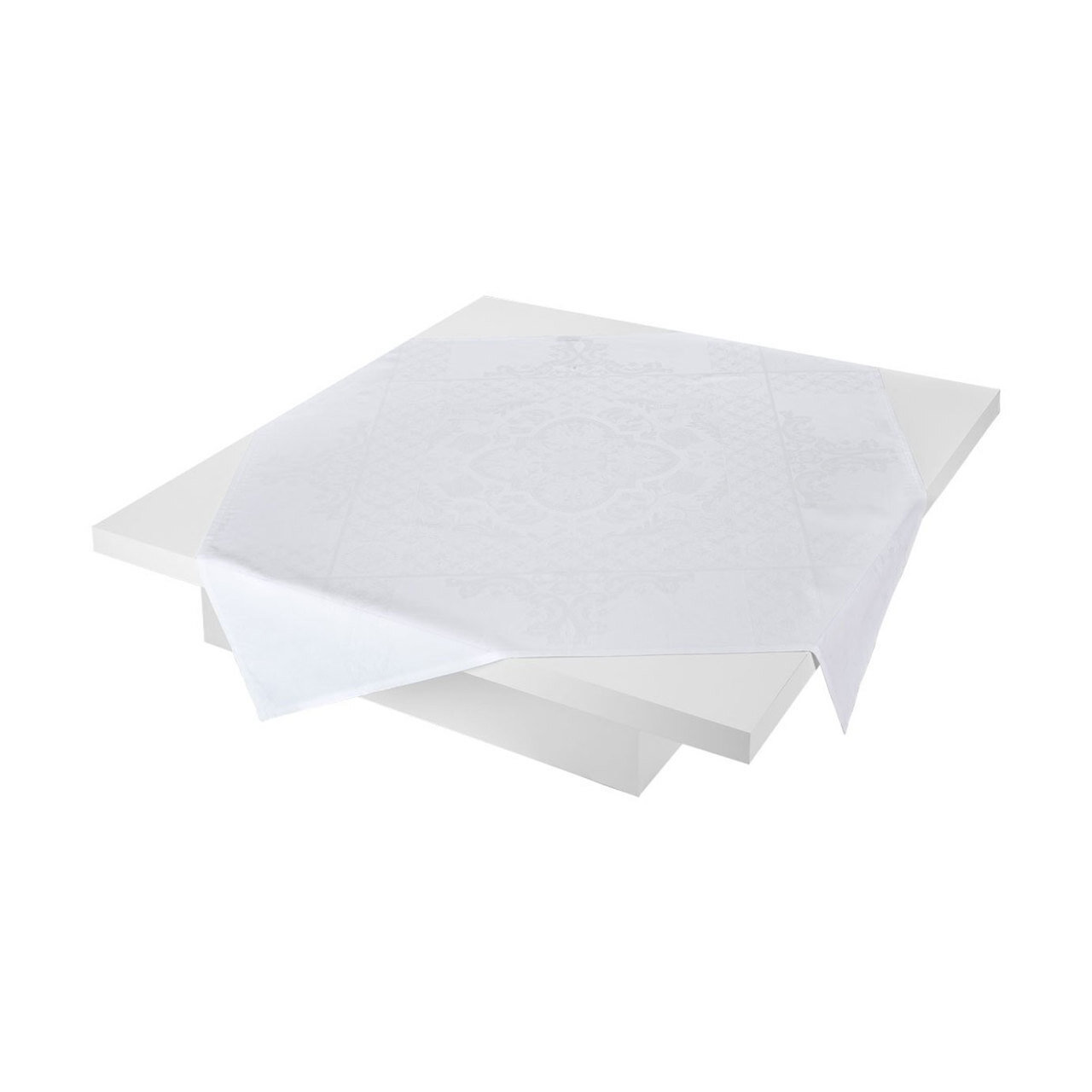 Le Jacquard Francais Azulejos White Tablecloth 47 X 47 Inch 22969