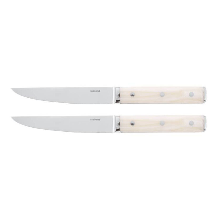 Sambonet Steak Knives Sirloin Steak Knife Set 2 Pieces Smooth Blade Giftboxed 52578IA1, MPN: 52578I…