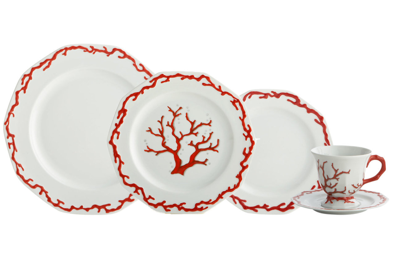 Mottahedeh Barriera Corallina Red 5 Piece Place Setting TD100