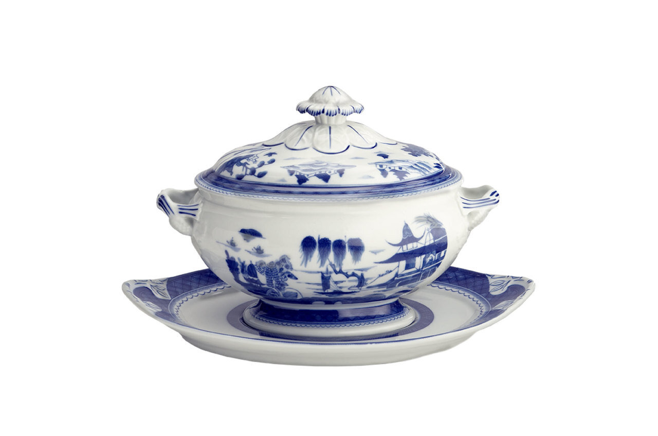 Mottahedeh Blue Canton Tureen &amp; Stand Oval HC89