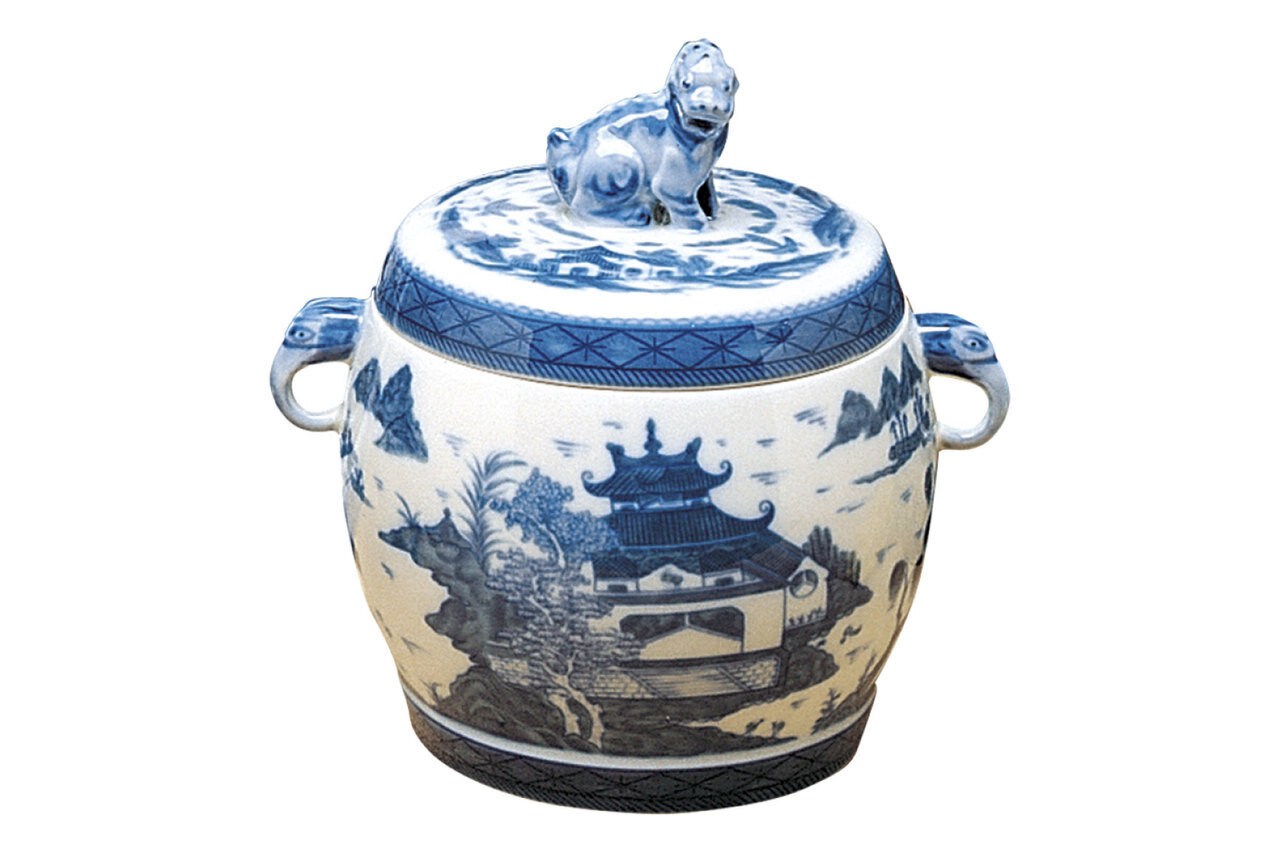 Mottahedeh Blue Canton Small Fu Dog Jar HC86, MPN: HC86,