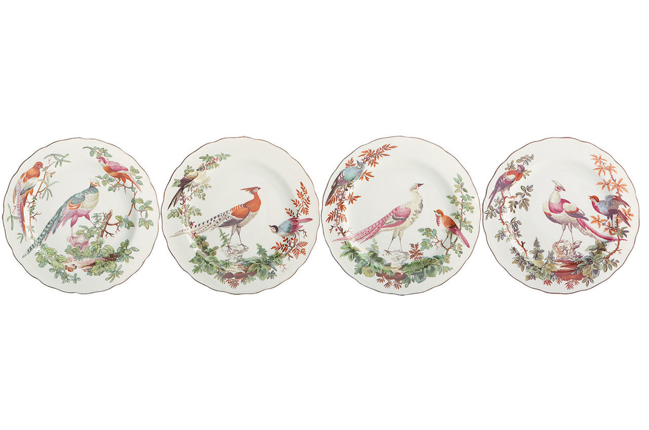 Mottahedeh Chelsea Bird Bread &amp; Butter Plae Set of 4 CW2454, MPN: CW2454,