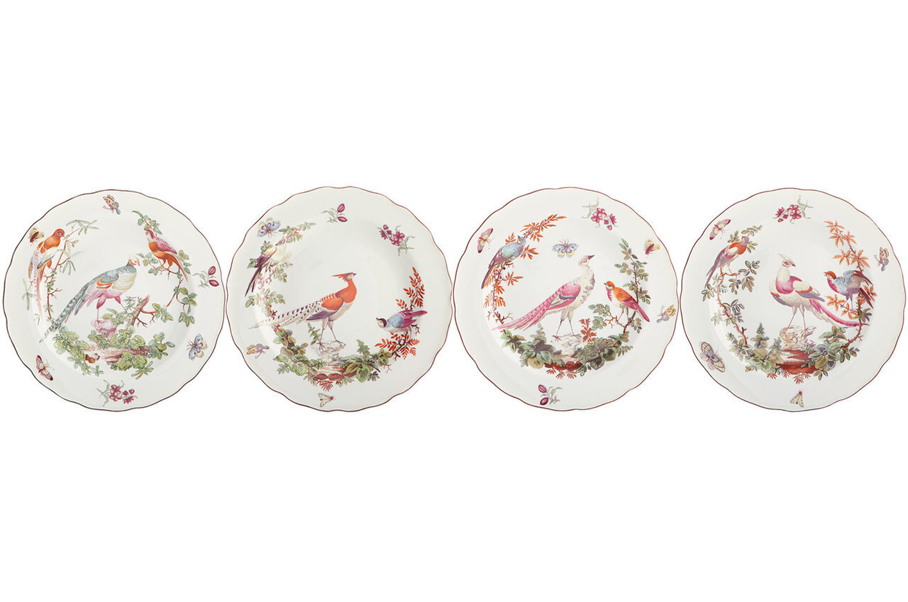 Mottahedeh Chelsea Bird Rim Soup Plate Set of 4 CW2450, MPN: CW2450,