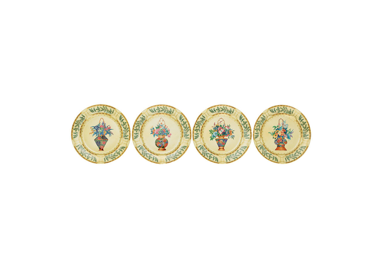 Mottahedeh Ching Garden Dessert Plates Set of 4 CW1602