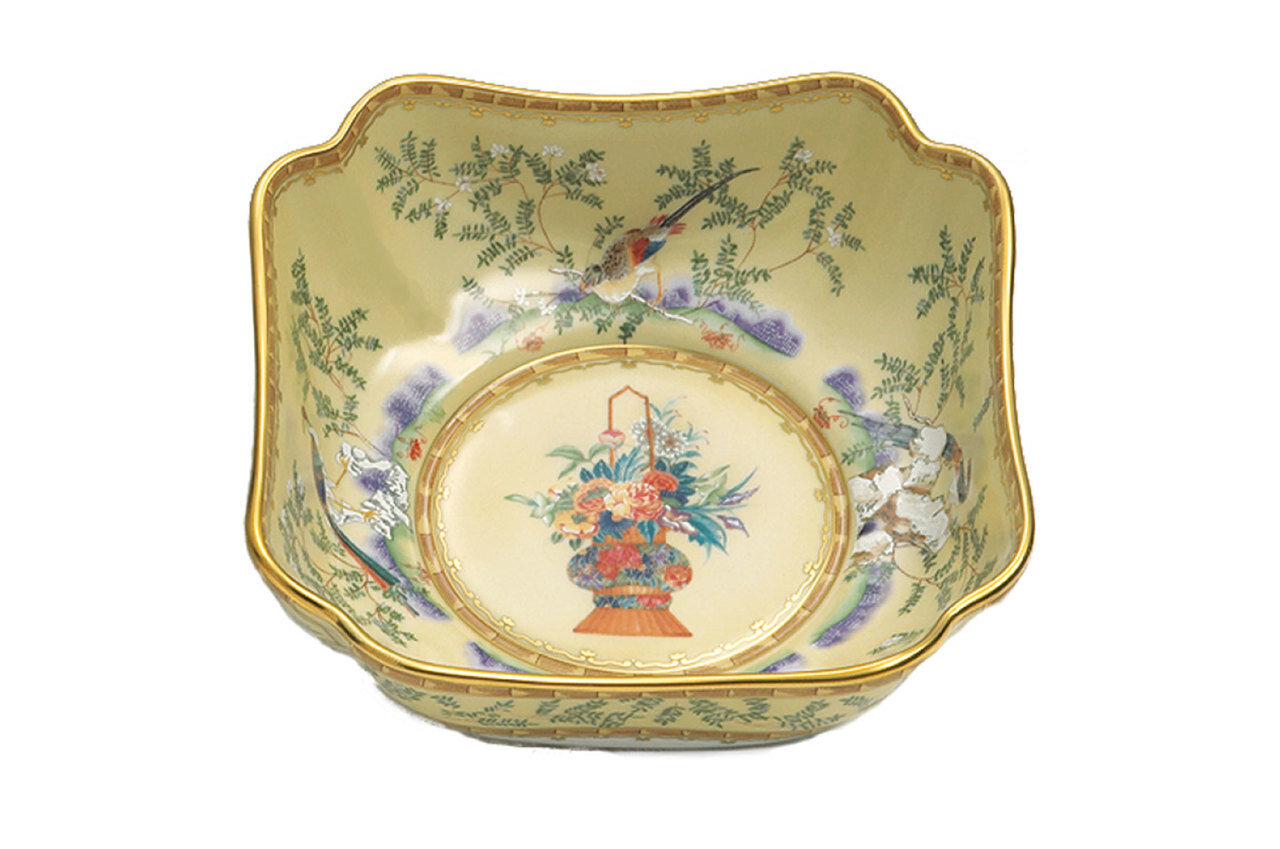 Mottahedeh Ching Garden L Square Bowl Large CW1609