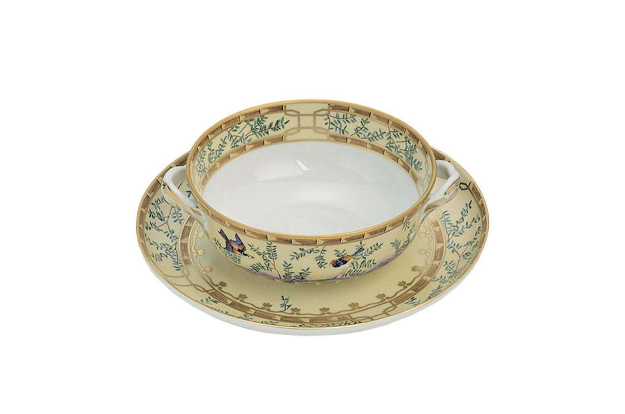 Mottahedeh Ching Garden Cream Soup &amp; Saucer CW1612, MPN: CW1612,