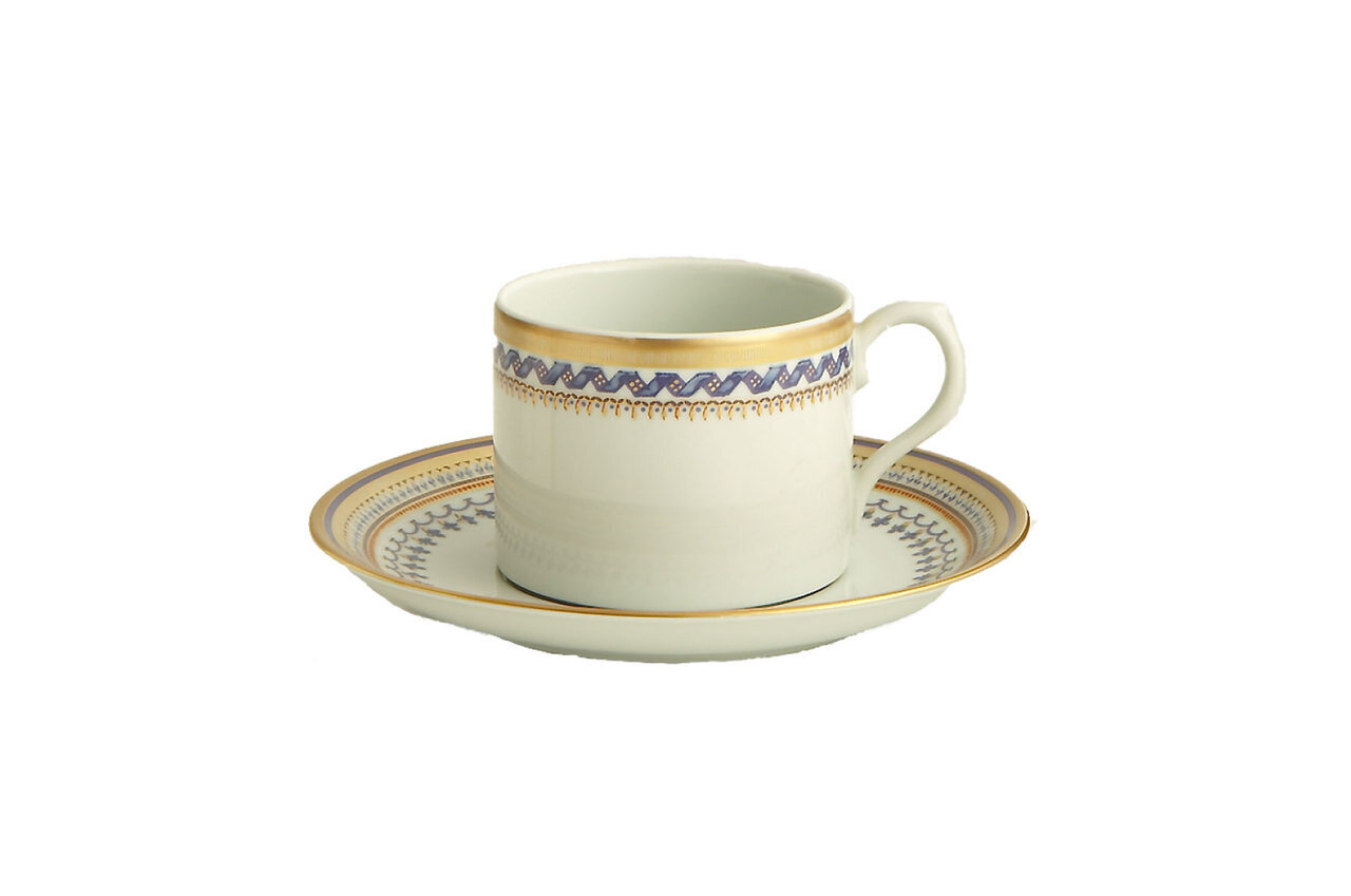 Mottahedeh Chinoise Blue Can Tea Cup &amp; Saucer S1524, MPN: S1524,