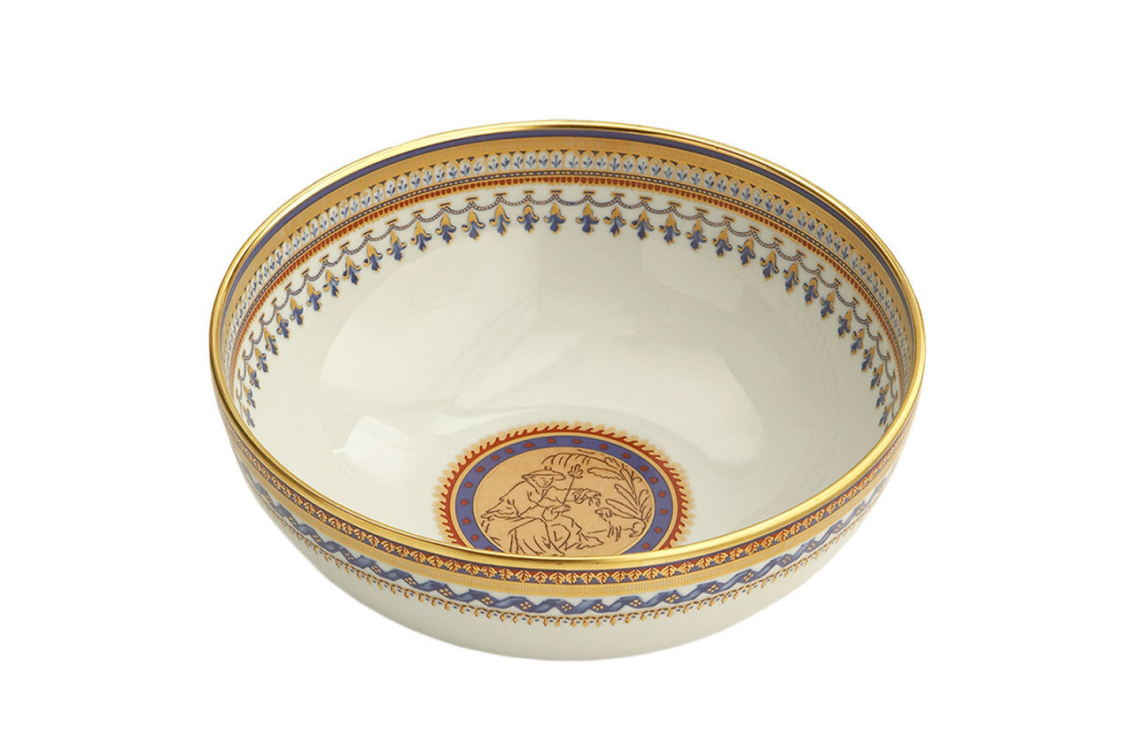 Mottahedeh Chinoise Blue Round Bowl S1513, MPN: S1513,