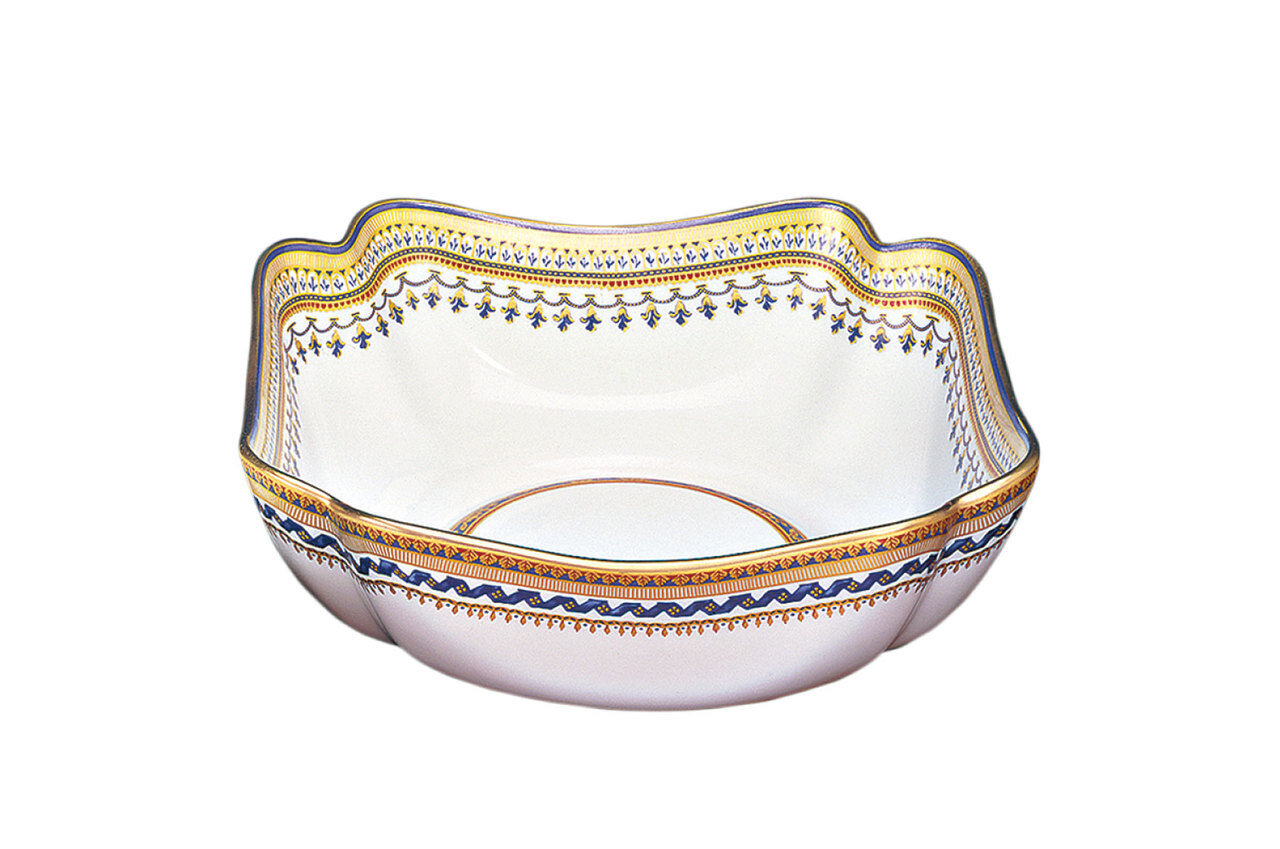 Mottahedeh Chinoise Blue Large Square Bowl S1529