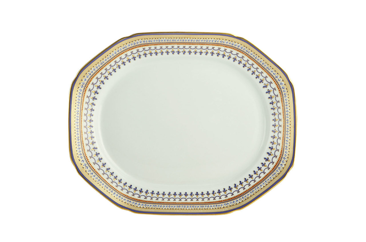 Mottahedeh Chinoise Blue Octagonal Platter S1507P, MPN: S1507P,