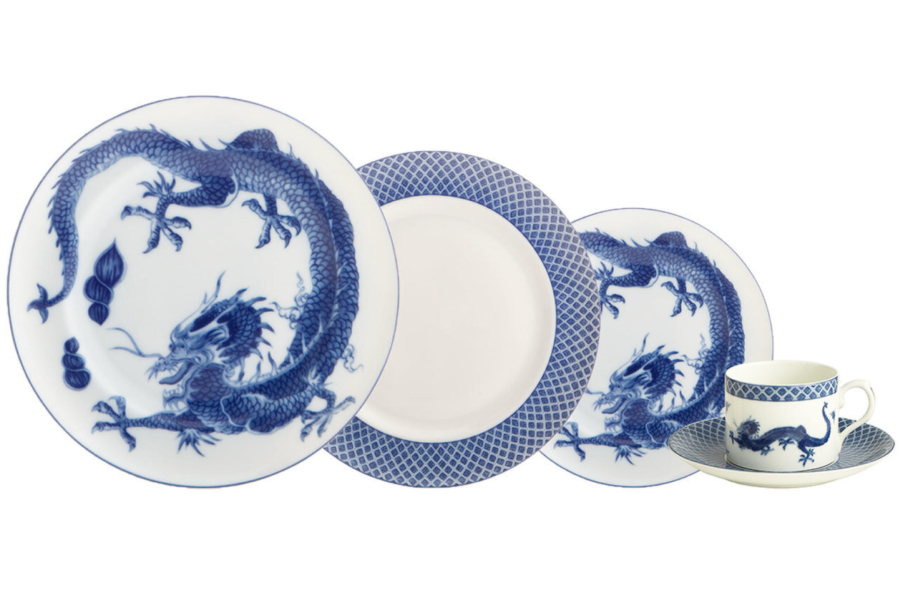 Mottahedeh Blue Dragon 5 Piece Place Setting S1740