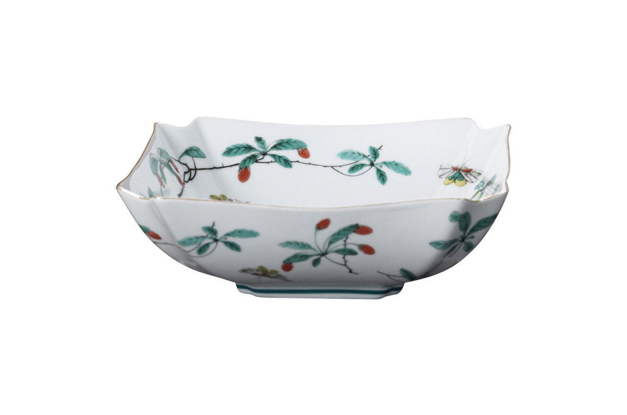 Mottahedeh Famille Verte Low Square Bowl Y1721, MPN: Y1721,