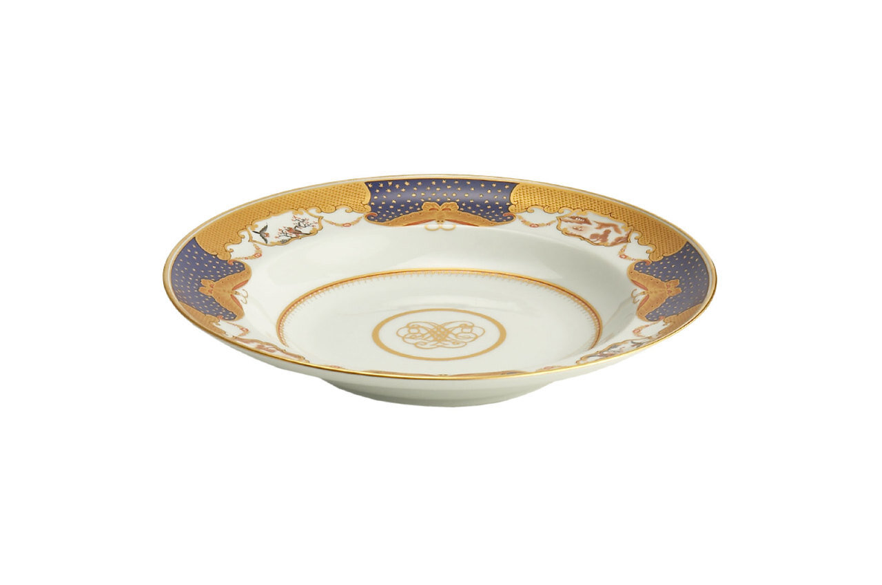 Mottahedeh Golden Butterfly Rim Soup Plate M29A, MPN: M29A,