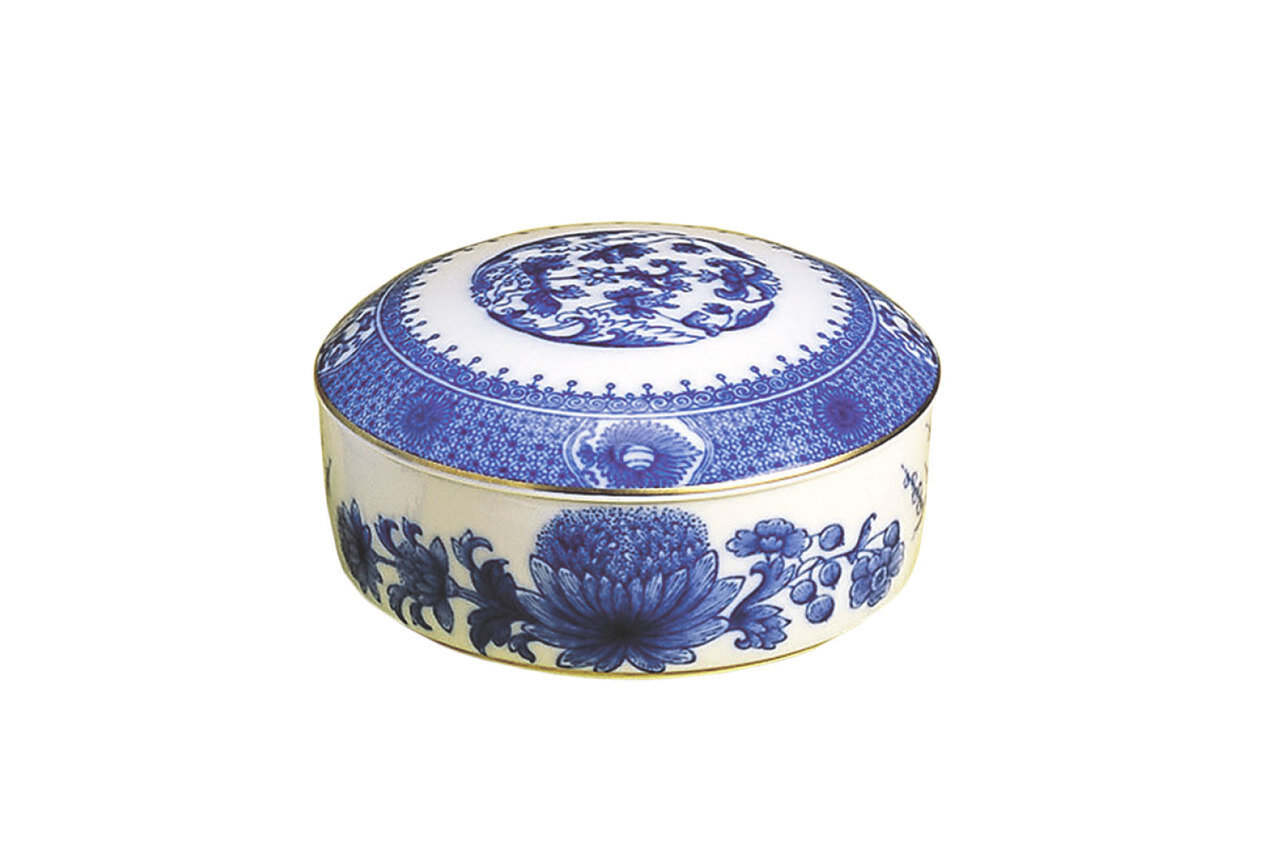 Mottahedeh Imperial Blue Round Box Large CW2412