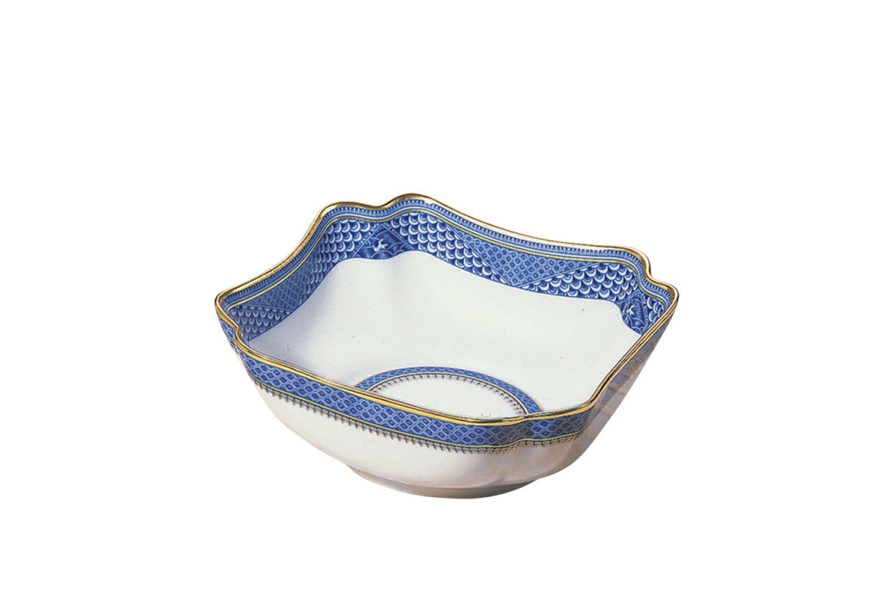 Mottahedeh Indigo Wave Small Square Bowl S908