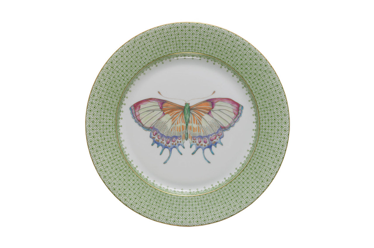 Mottahedeh Apple Lace Dessert W/Butterfly Decco S1352A
